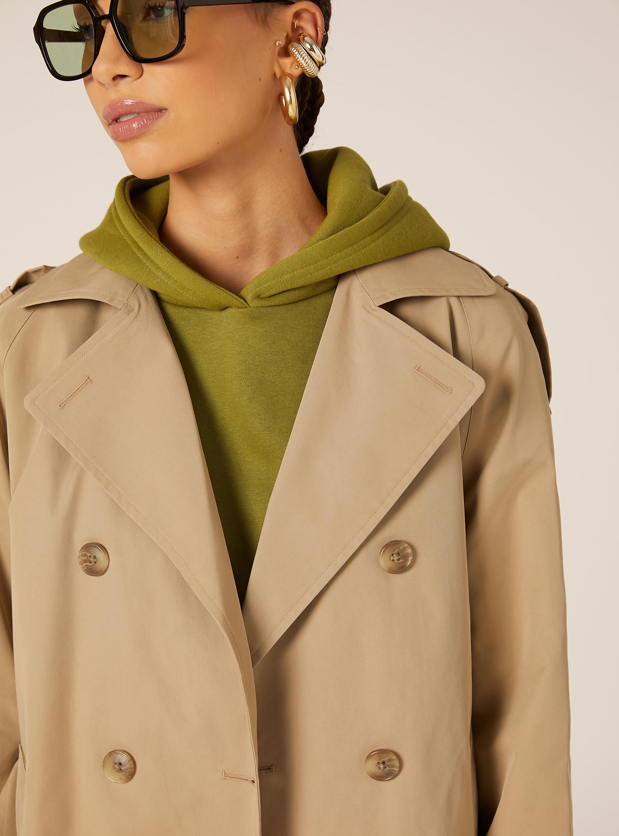 Trench long avec ceinture, BG2 BEIGE MEDIUM