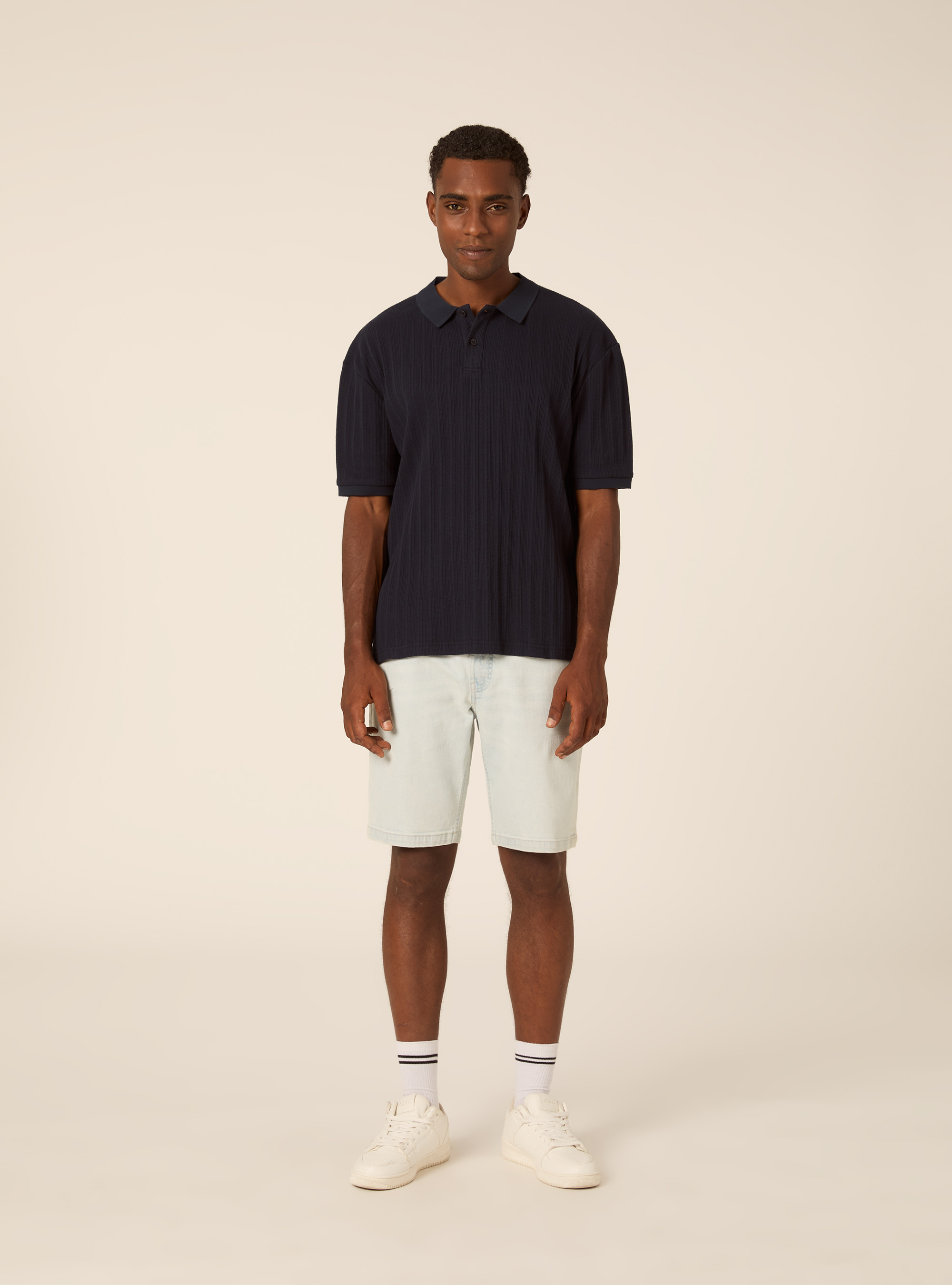 Regular Fit Structured Jersey Polo Shirt, NA1 NAVY DARK
