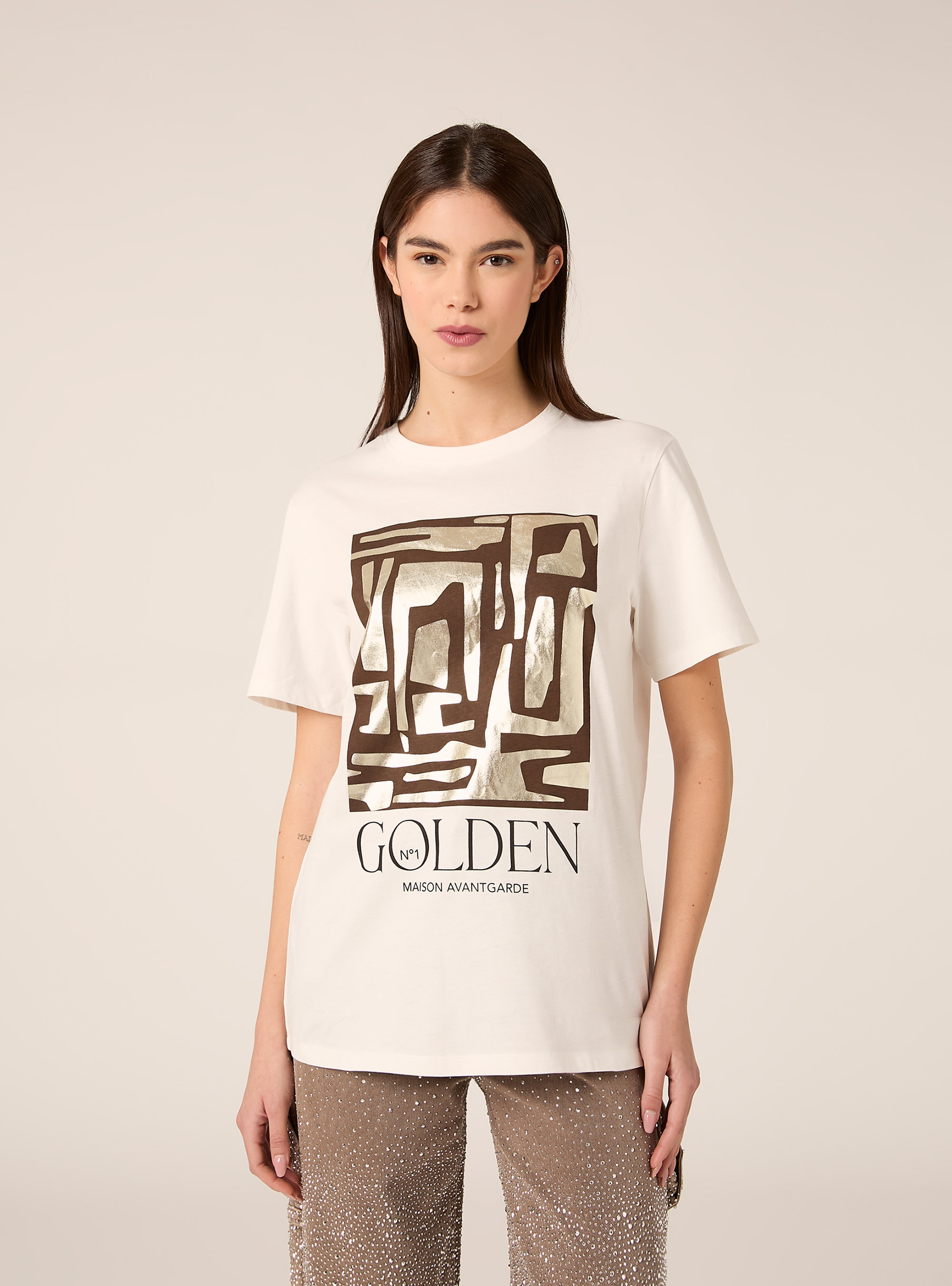 T-shirt with laminated print, WH2 WHITE