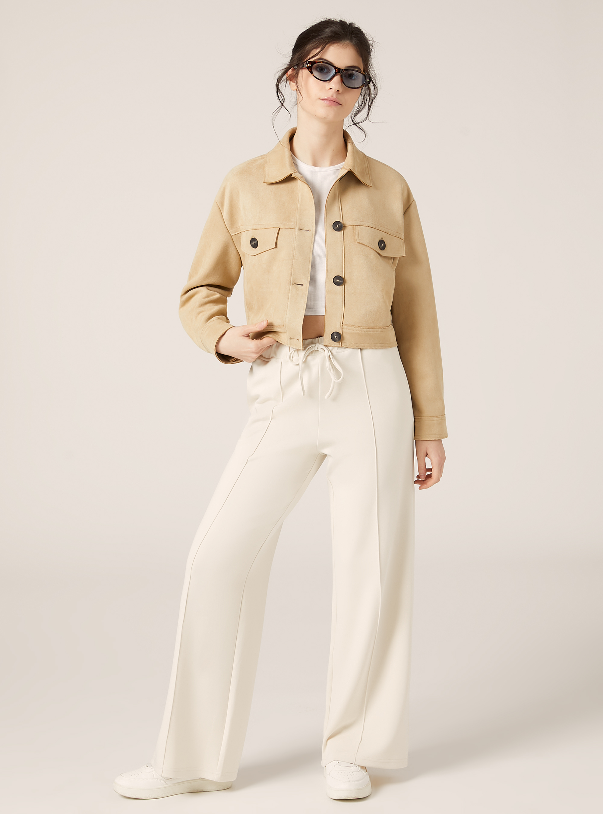 Veste chemise effet daim, BG3 BEIGE LIGHT
