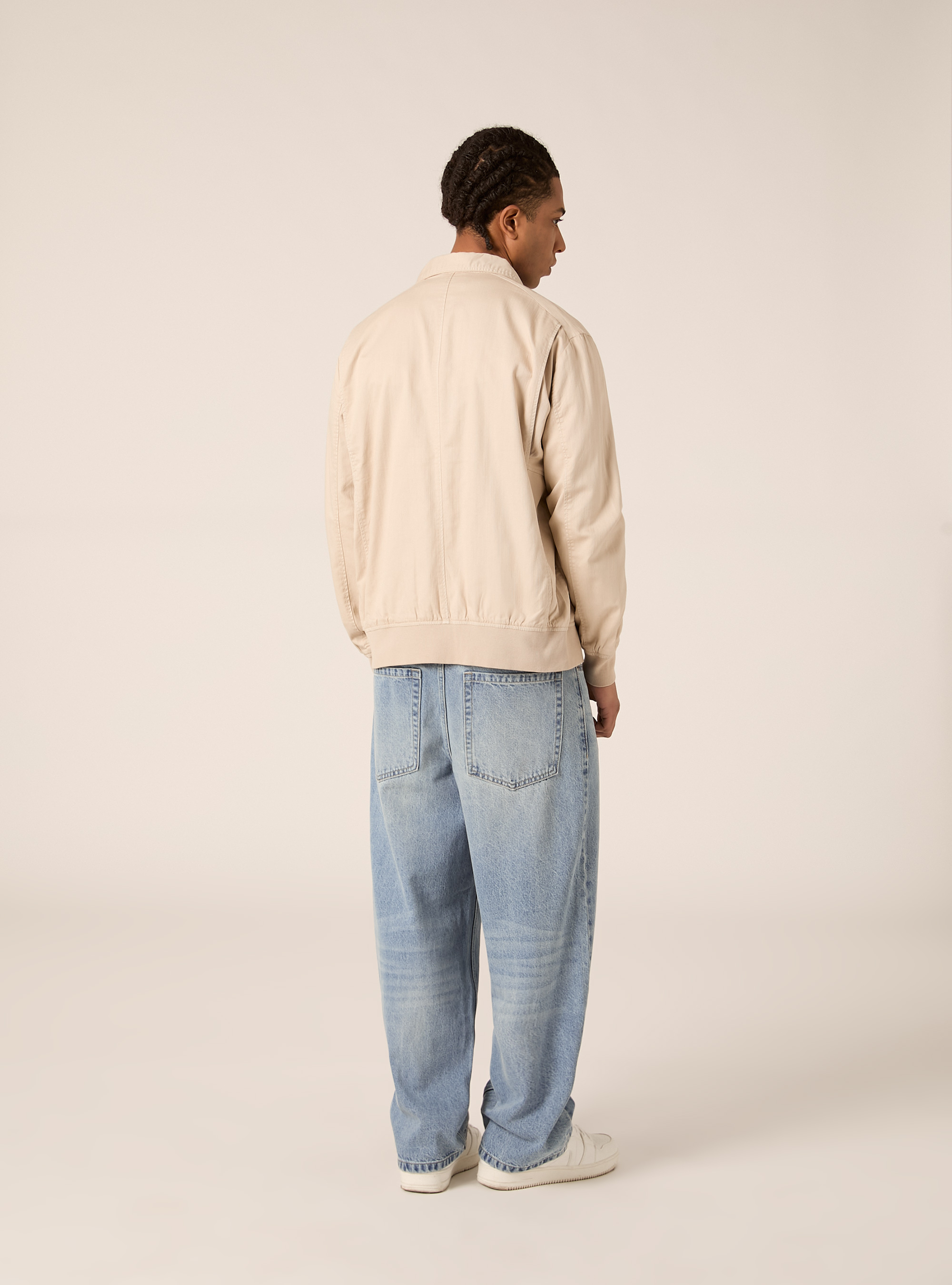 Linen Blend Bomber Jacket with Utility Pockets, SA3 SAND LIGHT