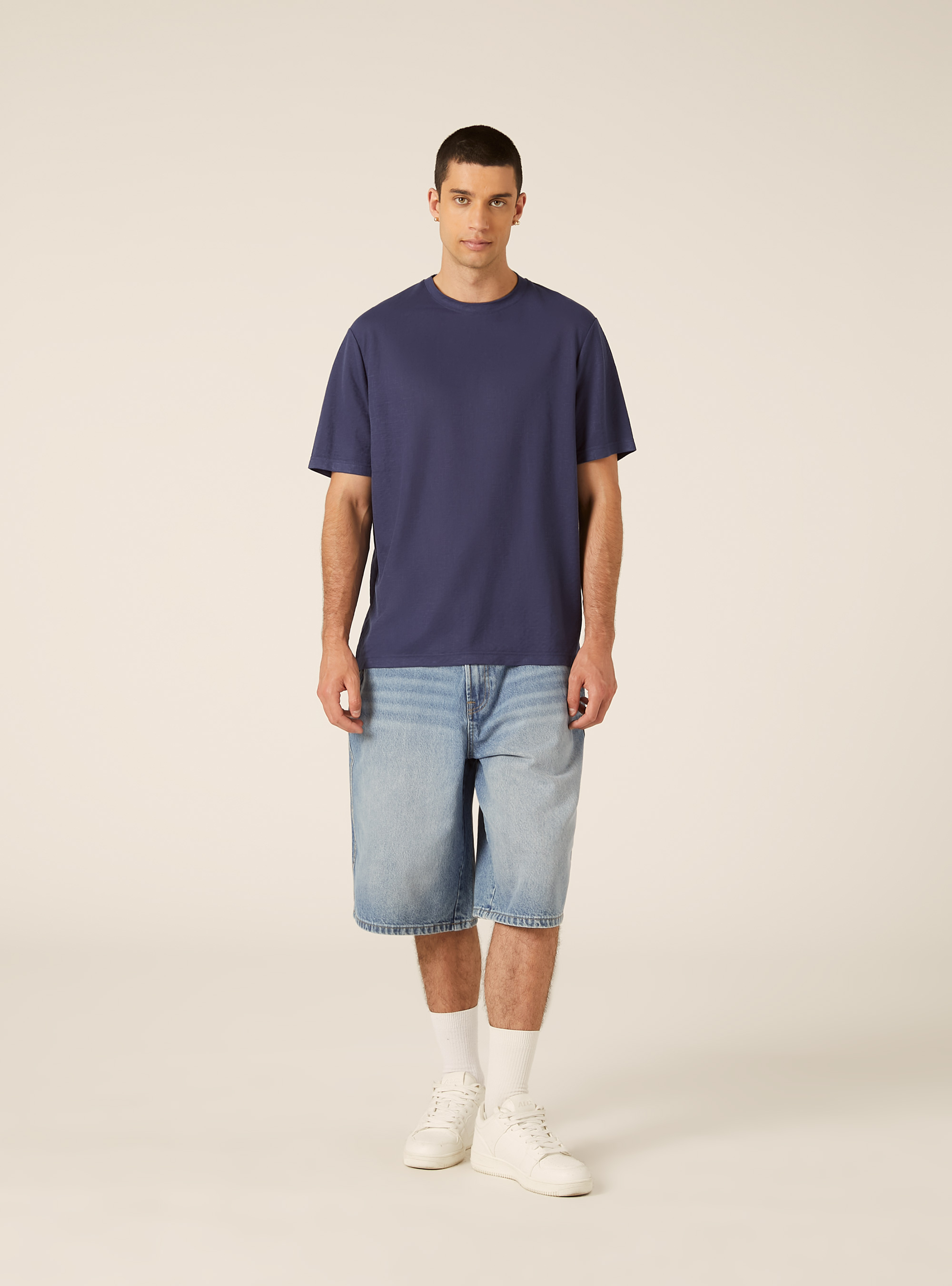 T-Shirt Coupe Boxy Texture, BL2 BLUE MEDIUM