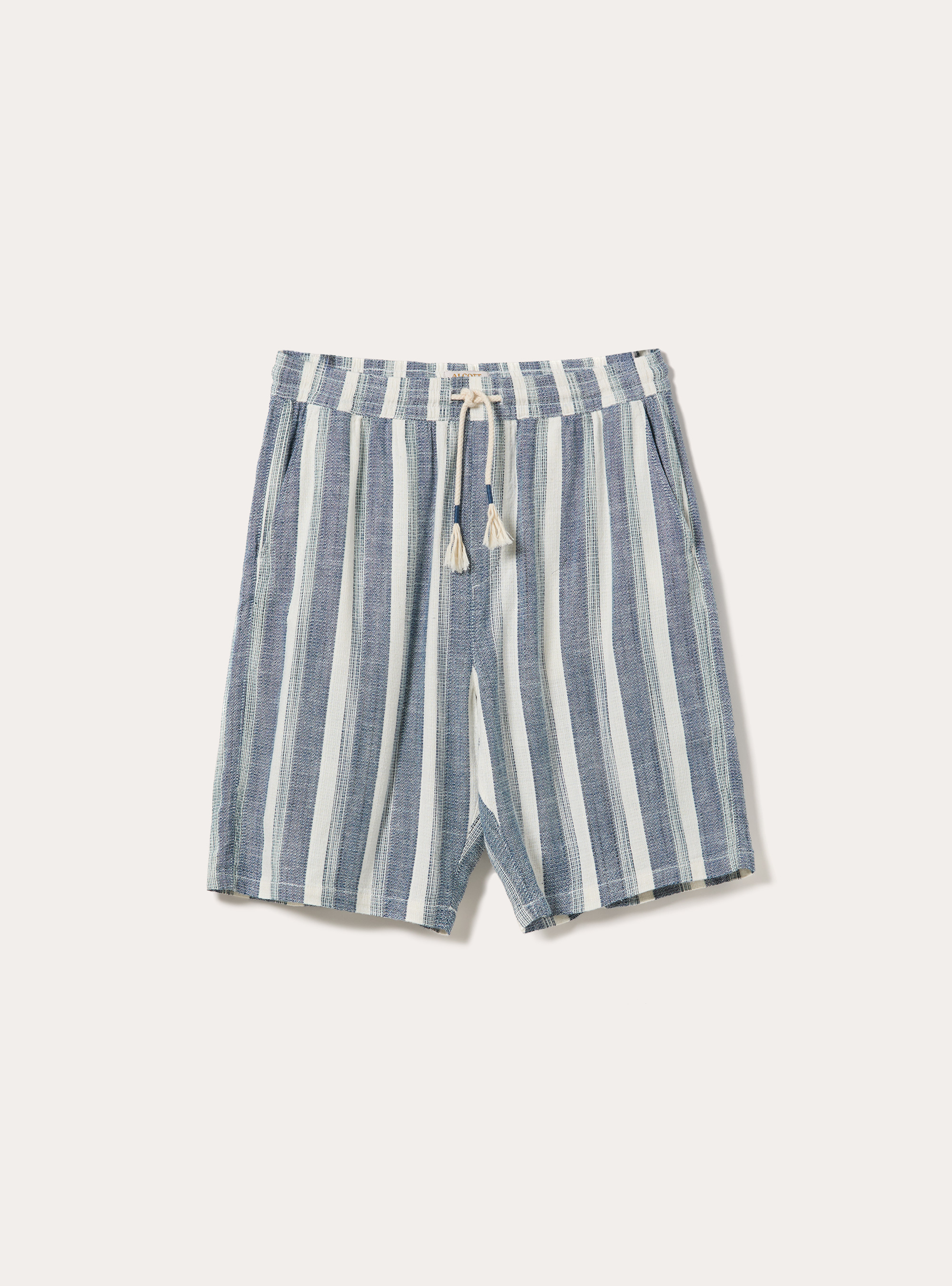 Striped Linen Blend Regular Fit Bermuda Shorts, AZ3 AZURE LIGHT