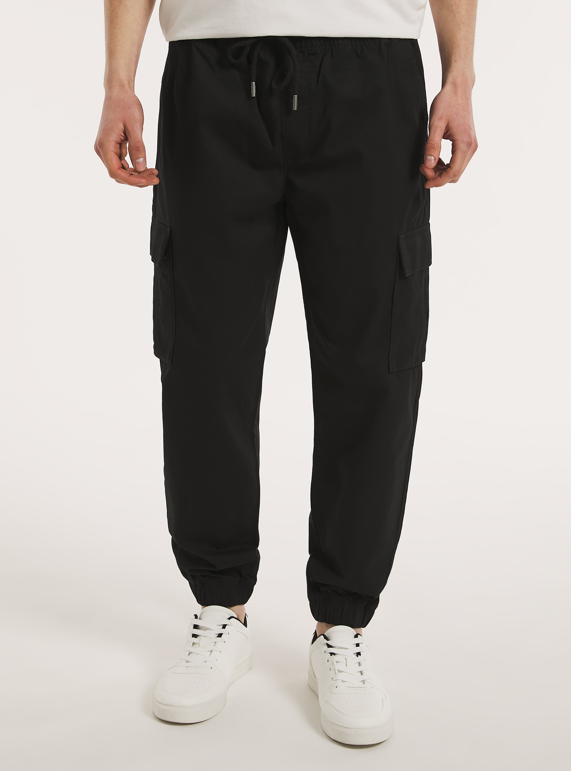 Pantalon jogger en coton, BK1 BLACK