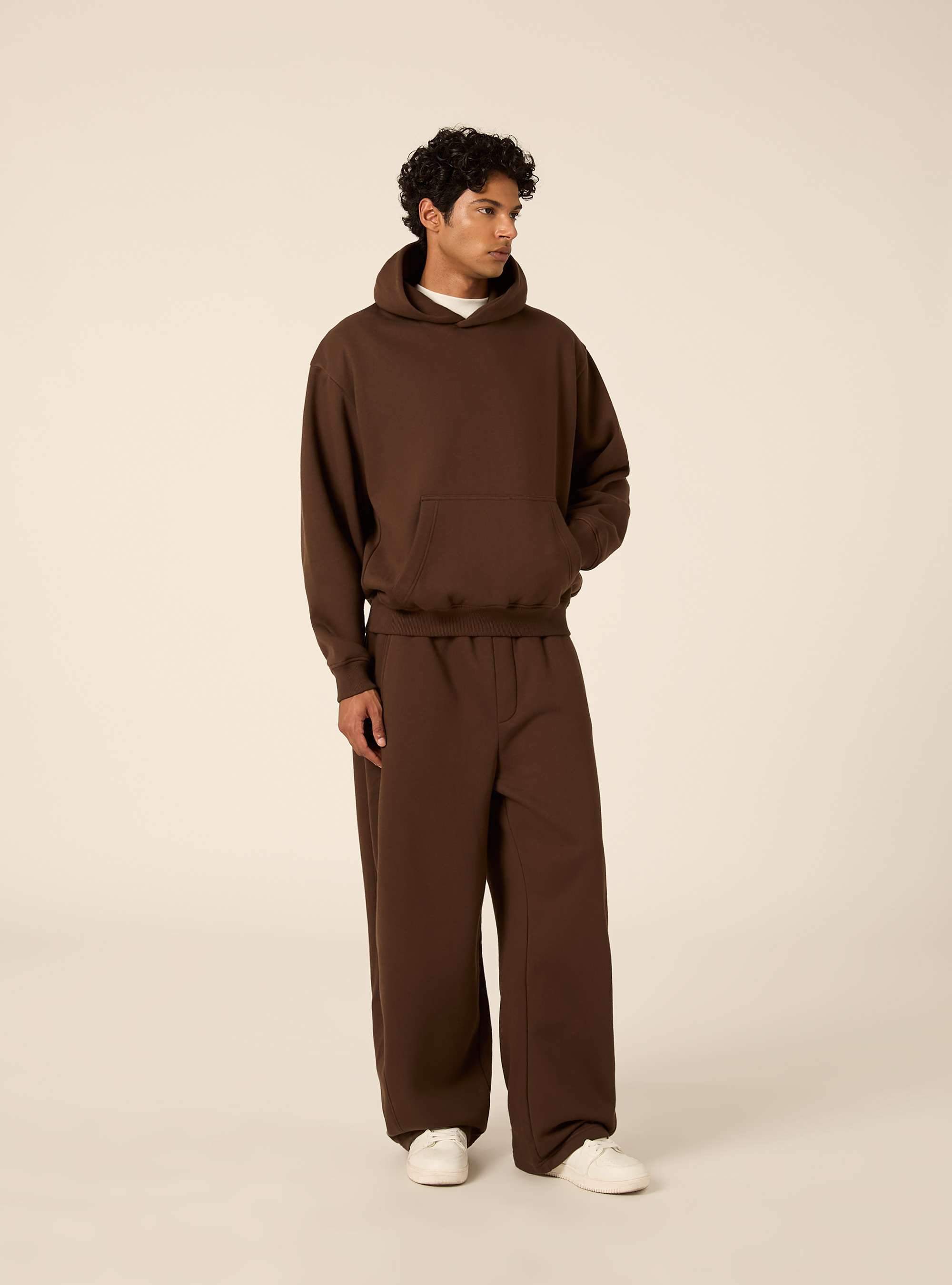 Sweat &agrave; capuche coupe boxy, BR2 BROWN MEDIUM