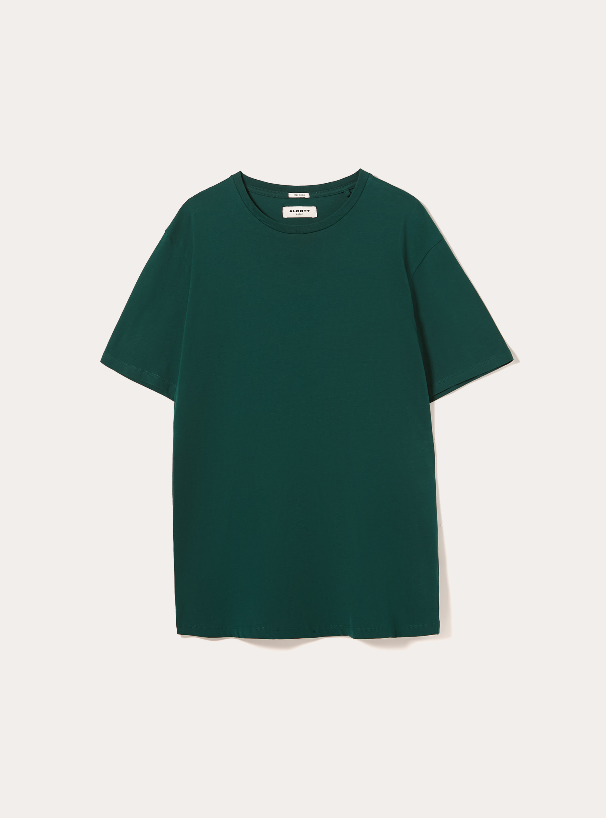 T-shirt en coton &agrave; col ras du cou, GN1 GREEN DARK
