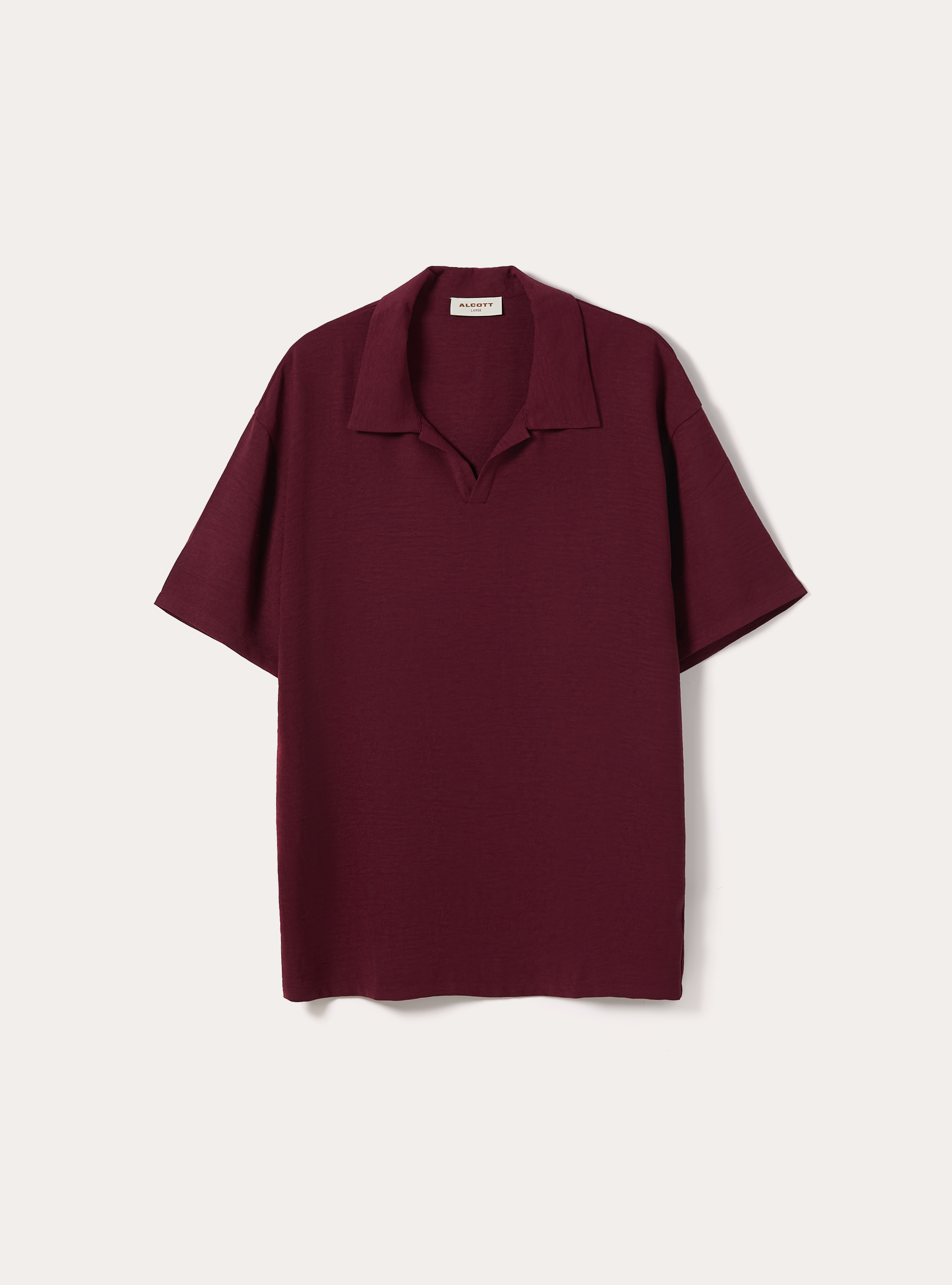 Polo b&aacute;sico de crep&eacute;, BO2 BORDEAUX MEDIUM