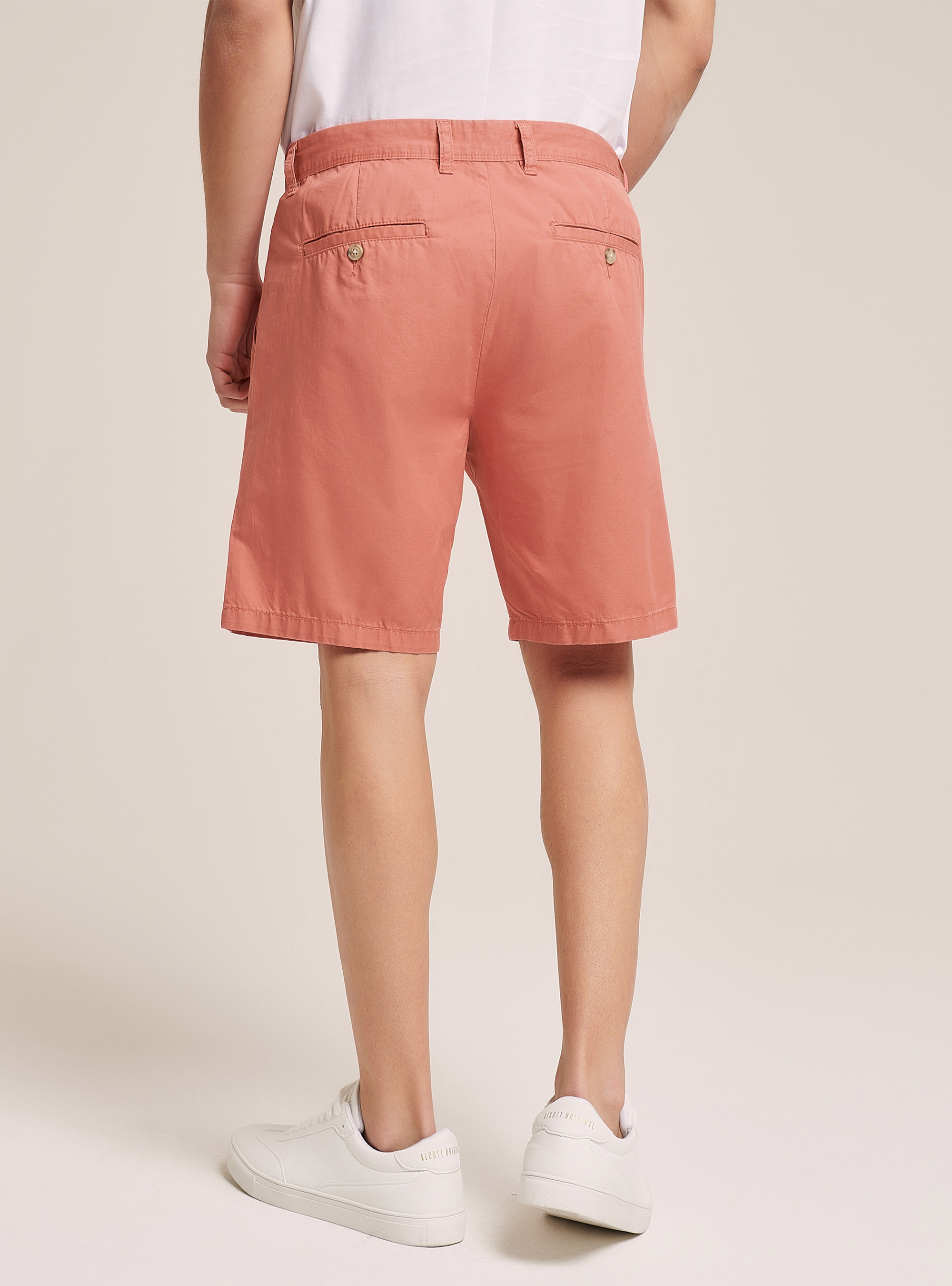 Bermuda in twill in tinta unita, ROSA MEDIO