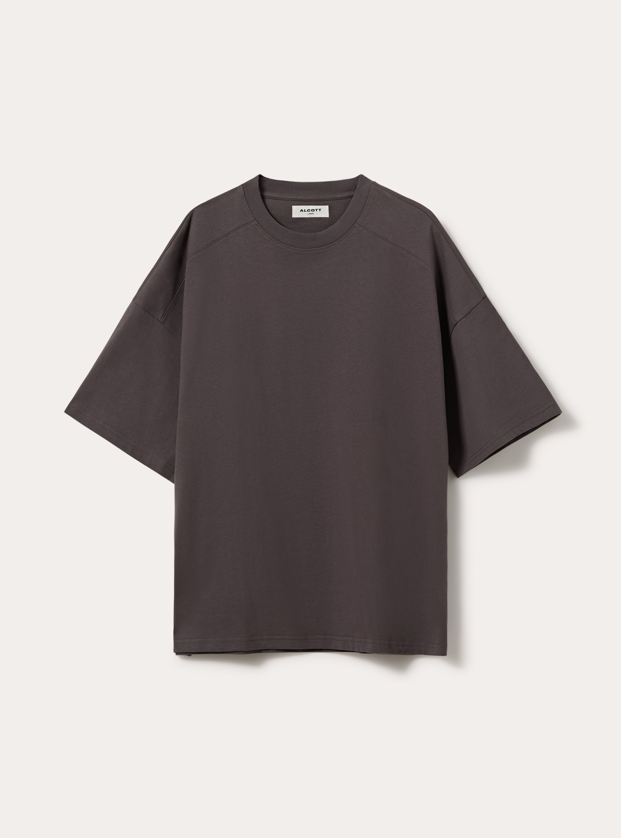 Boxy fit short sleeve tee with dropped shoulders, GY1 GREY DARK