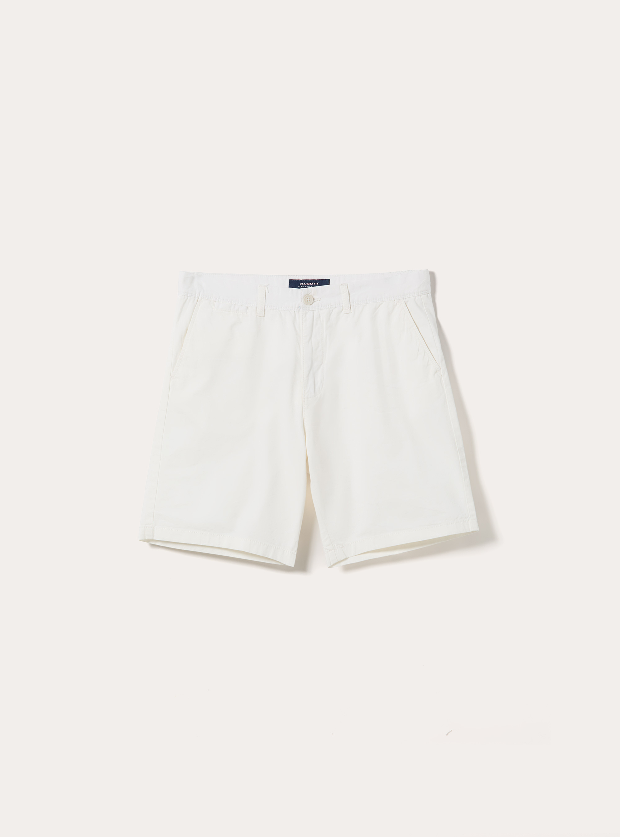 Bermudas de sarga de ajuste liso, WH1 OFF WHITE