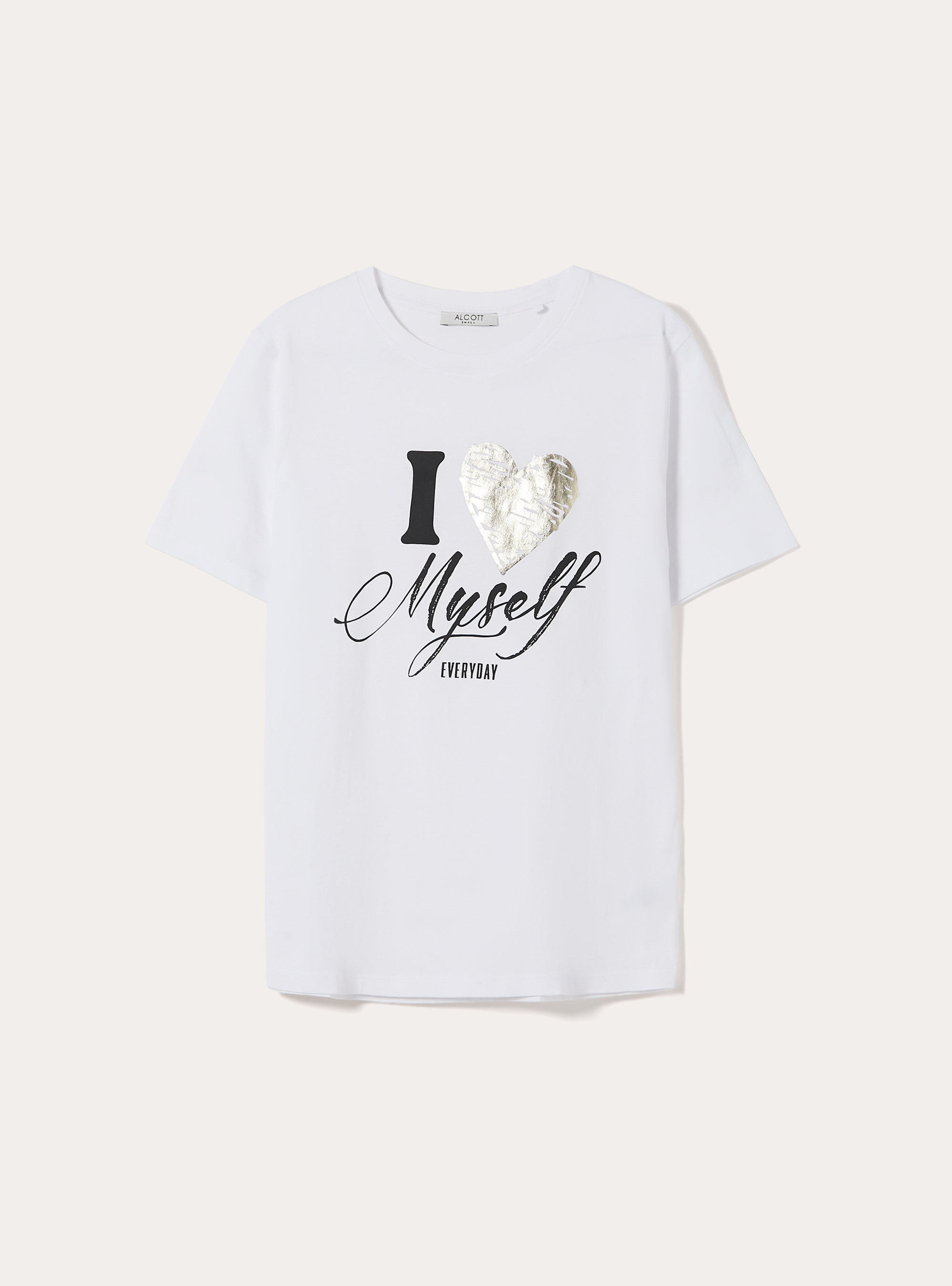 Camiseta con estampado metalizado, WH3 WHITE