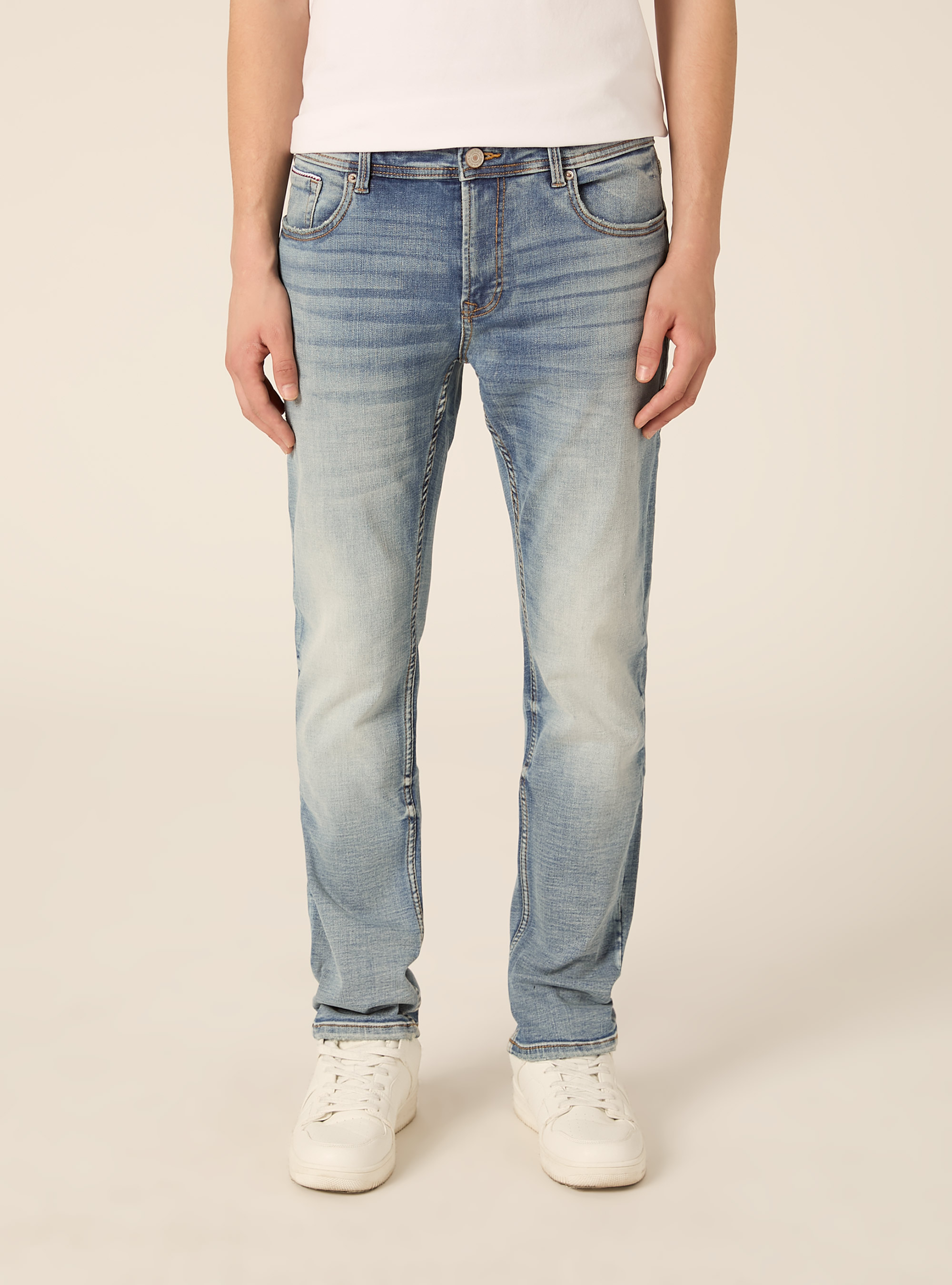 Skinny fit jeans, D201 AZZURRE MED OVERDYE
