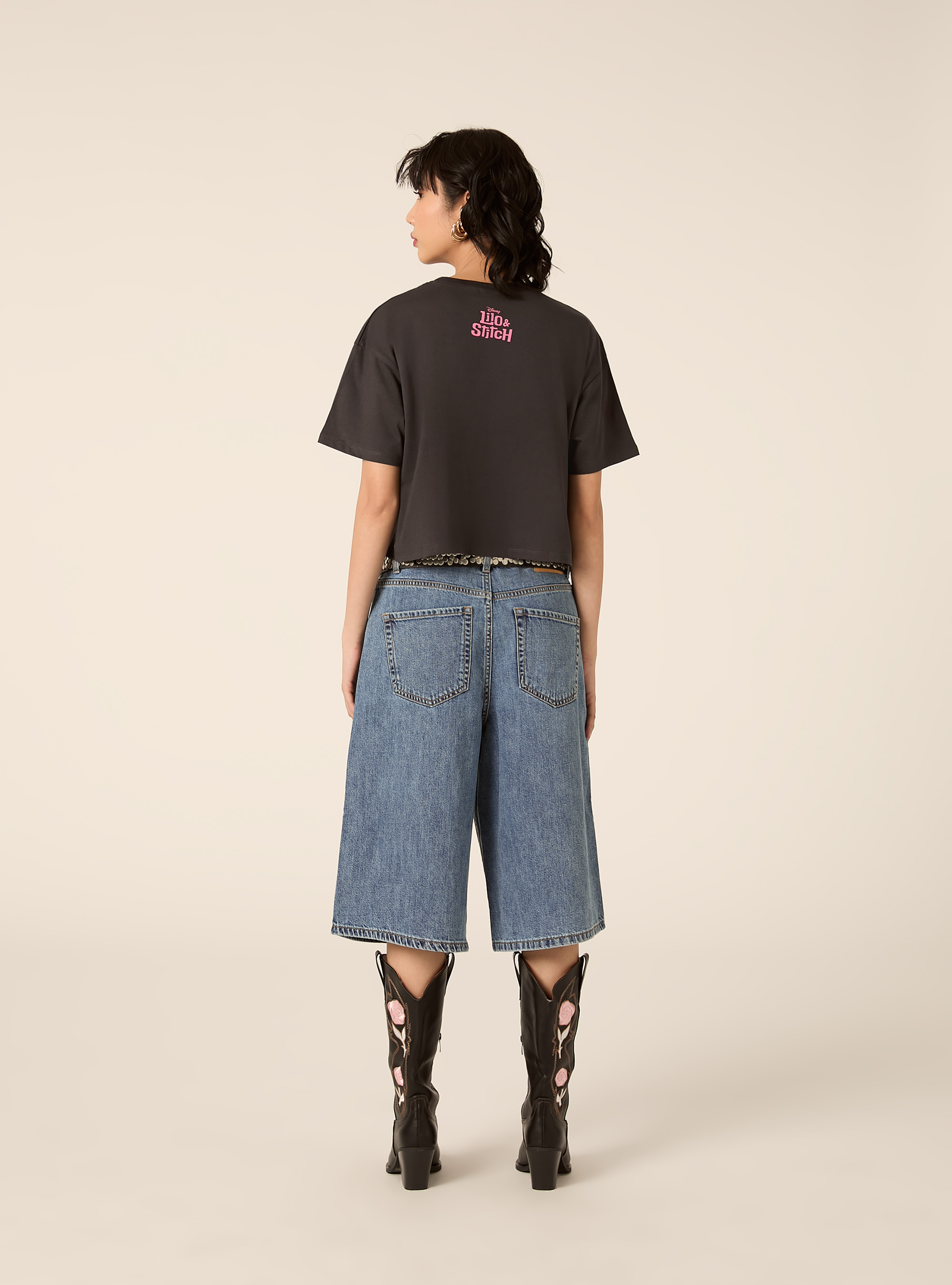 Camiseta Lilo y Stitch/ Alcott, BK3 BLACK CHARCOAL