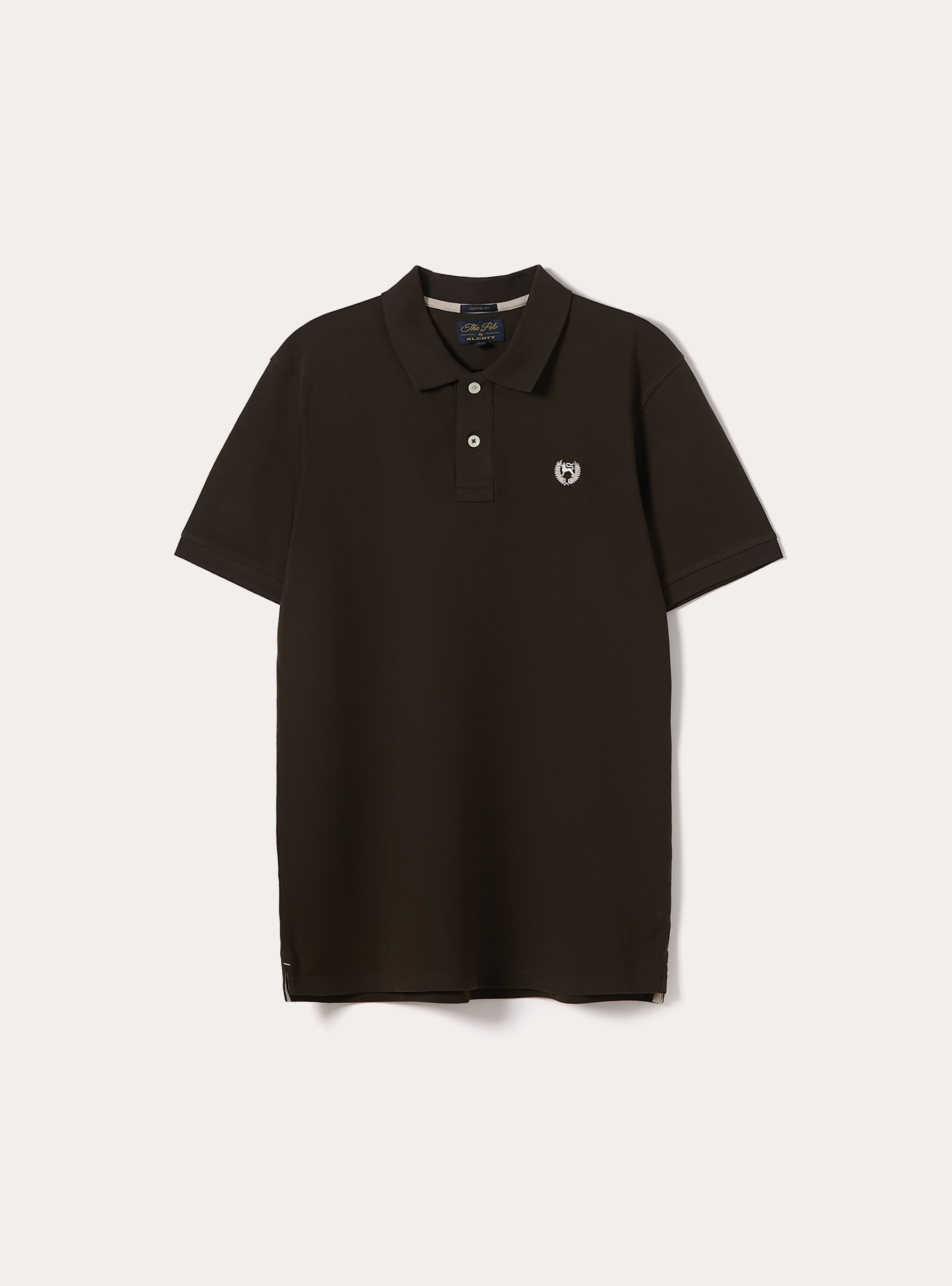 Polo de piqu&eacute; de algod&oacute;n con bordado, BR1 BROWN DARK