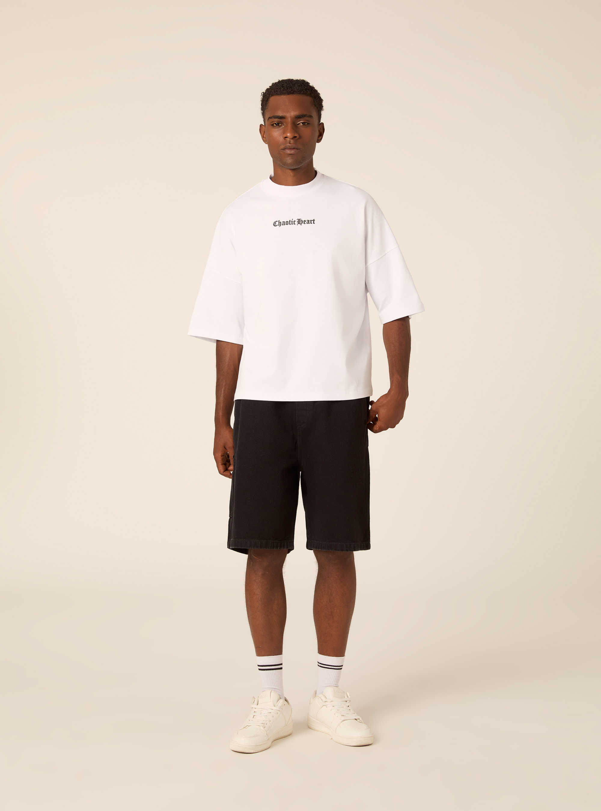 Printed Boxy Fit T-Shirt, WH2 WHITE