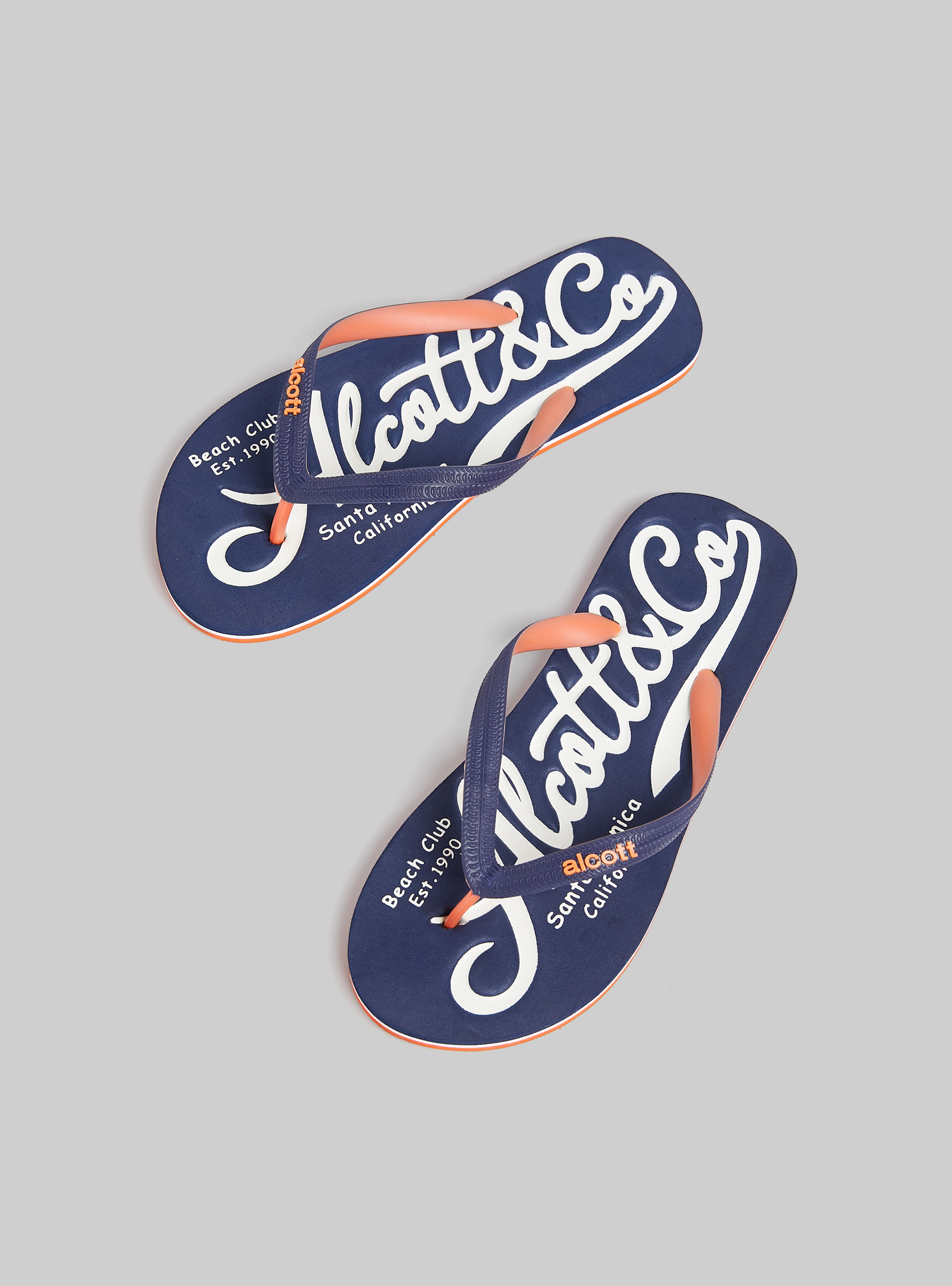 Infradito con logo a constrasto, NA2 NAVY MEDIUM
