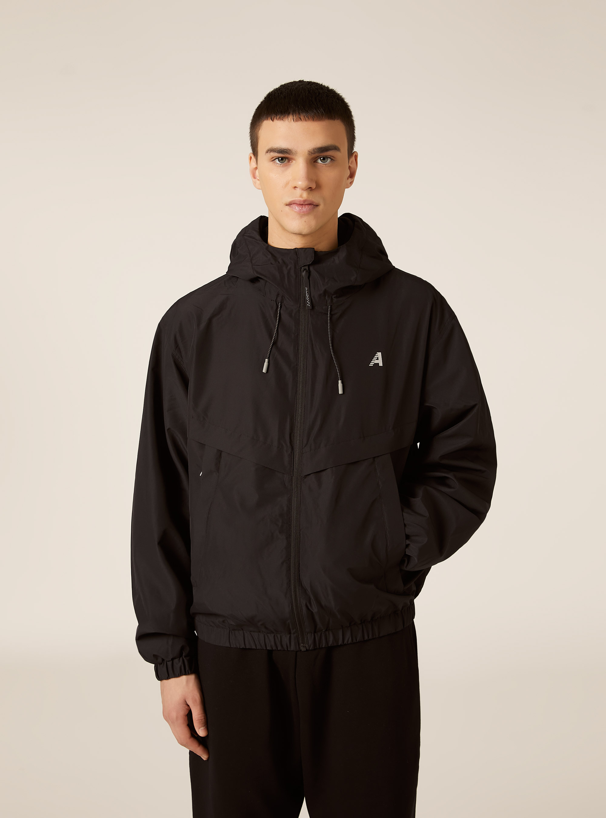 Windproof jacket in technical fabric, BK1 BLACK