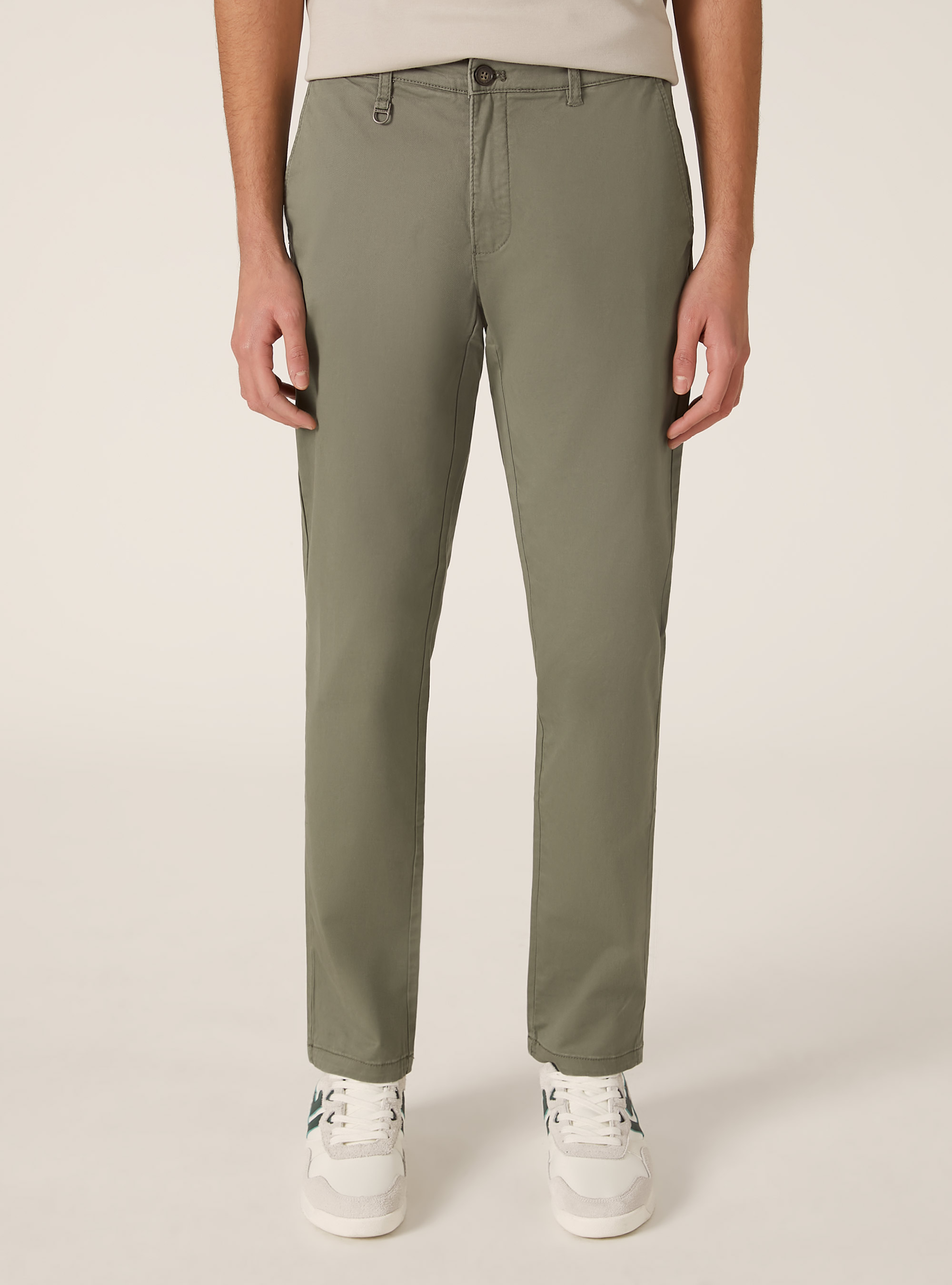 Pantalon chino stretch en serg&eacute; coupe skinny, KY2 KAKY MEDIUM