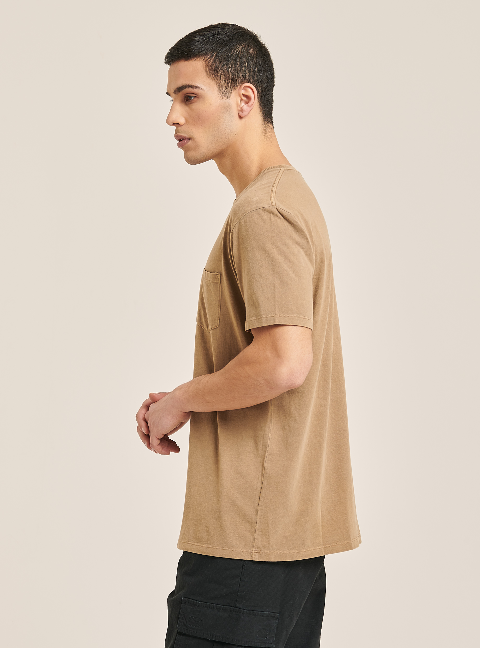 Crew-neck t-shirt with pocket, BG2 BEIGE MEDIUM