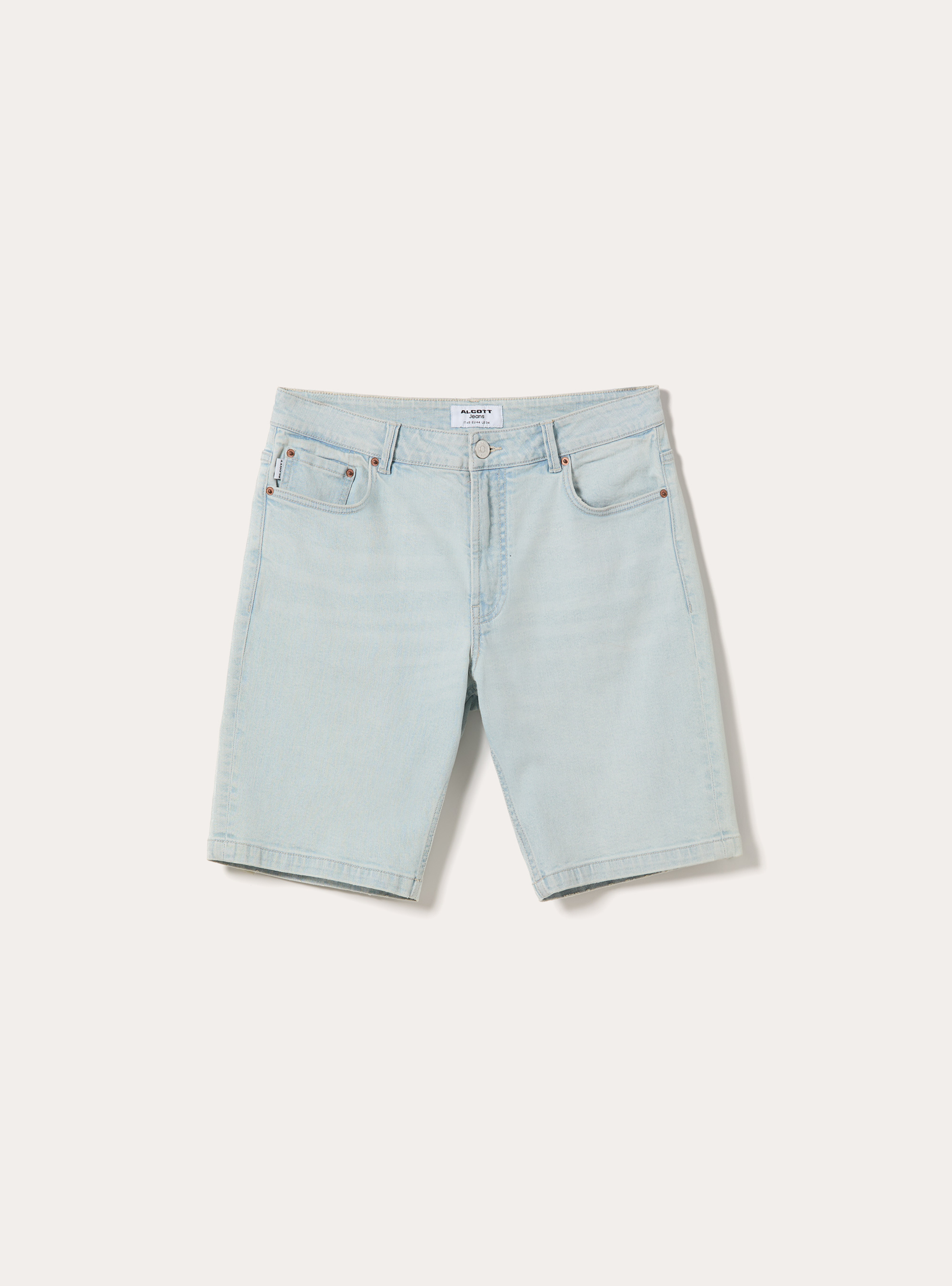 Bermuda en Jean 5 Poches Coupe Slim Fit, D006 AZURE