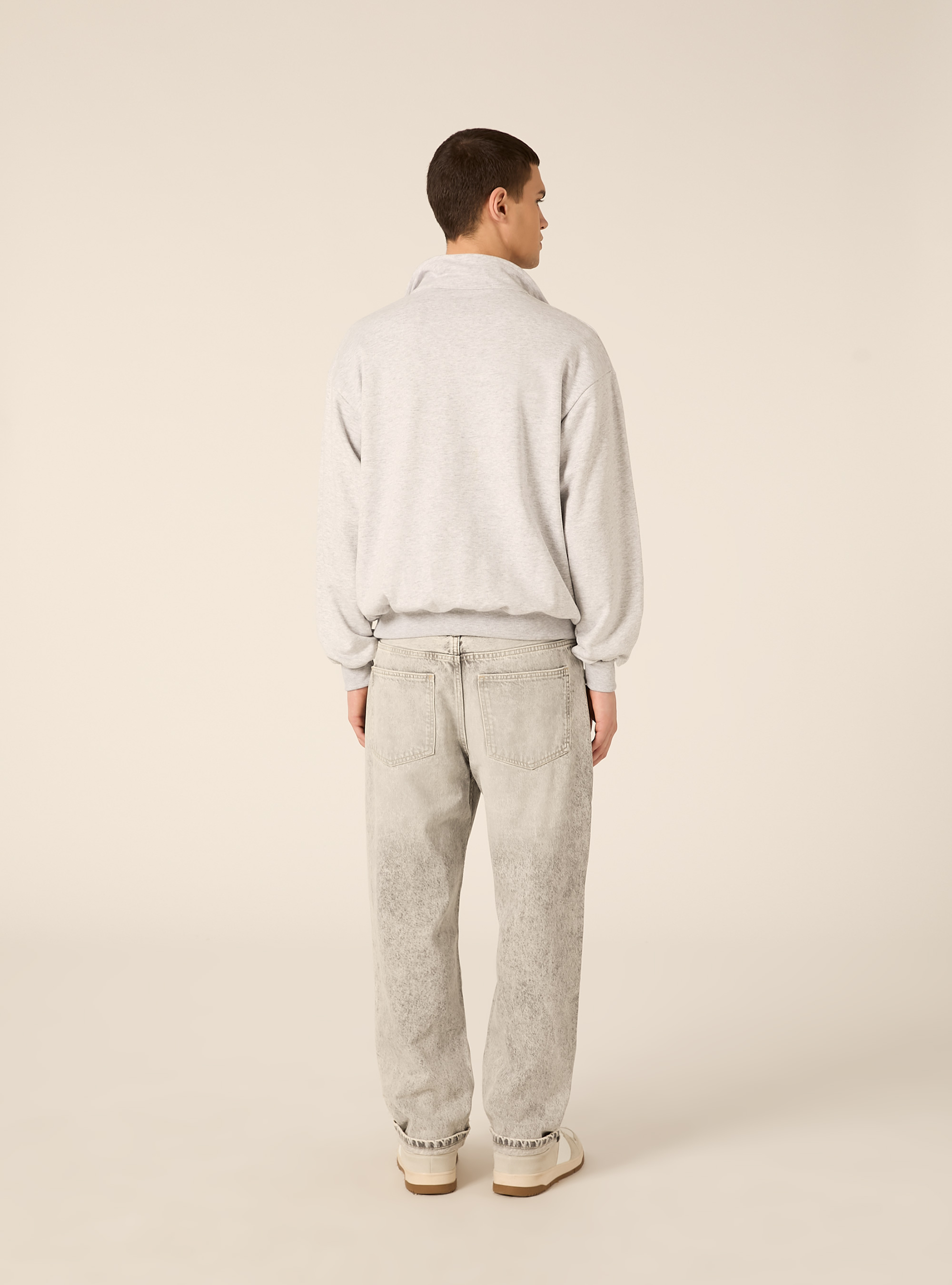 felpa box fit, GRIGIO CHIARO MELANGE