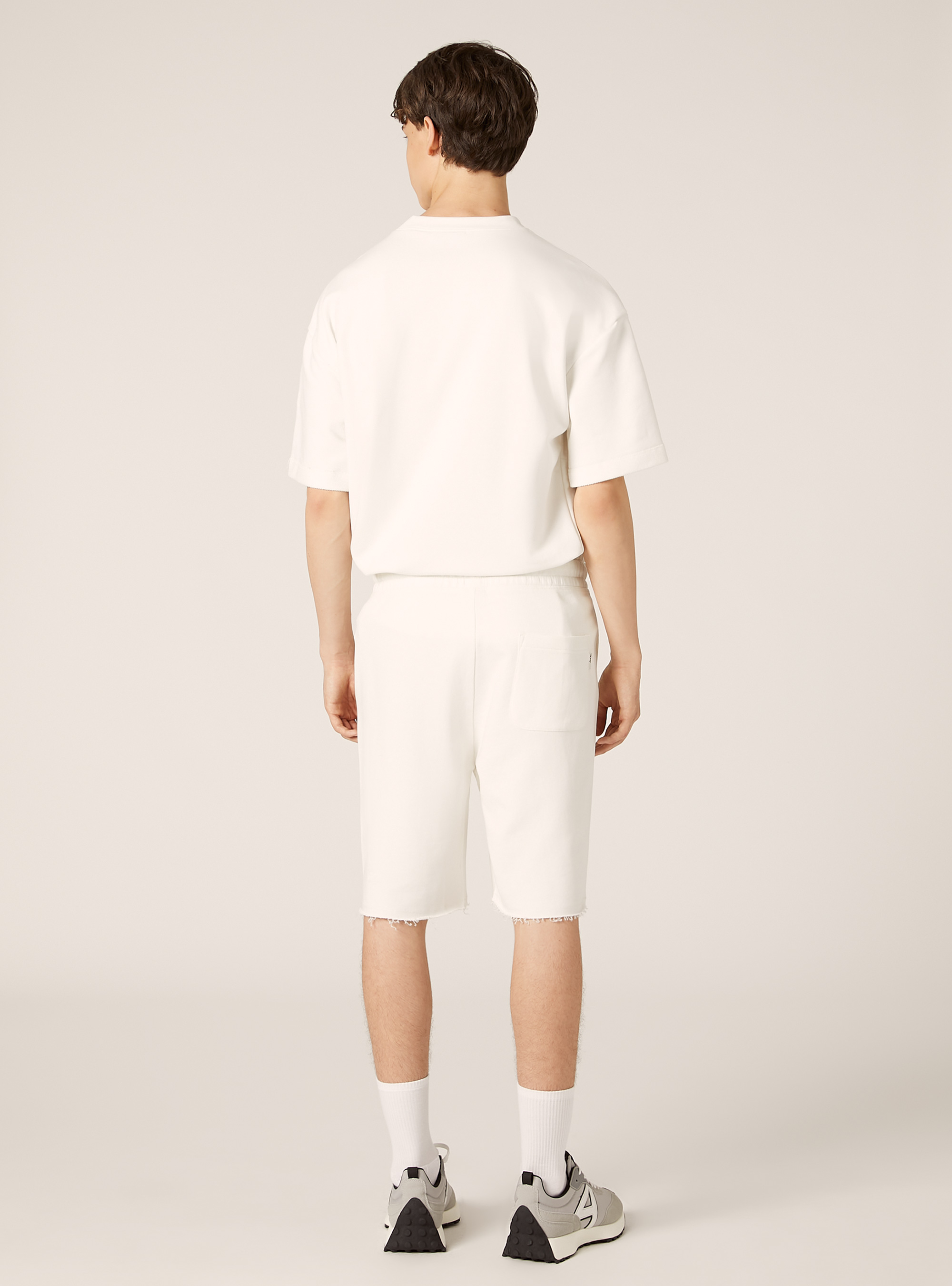 Jogger-Bermudashorts aus Baumwolle, WH1 OFF WHITE