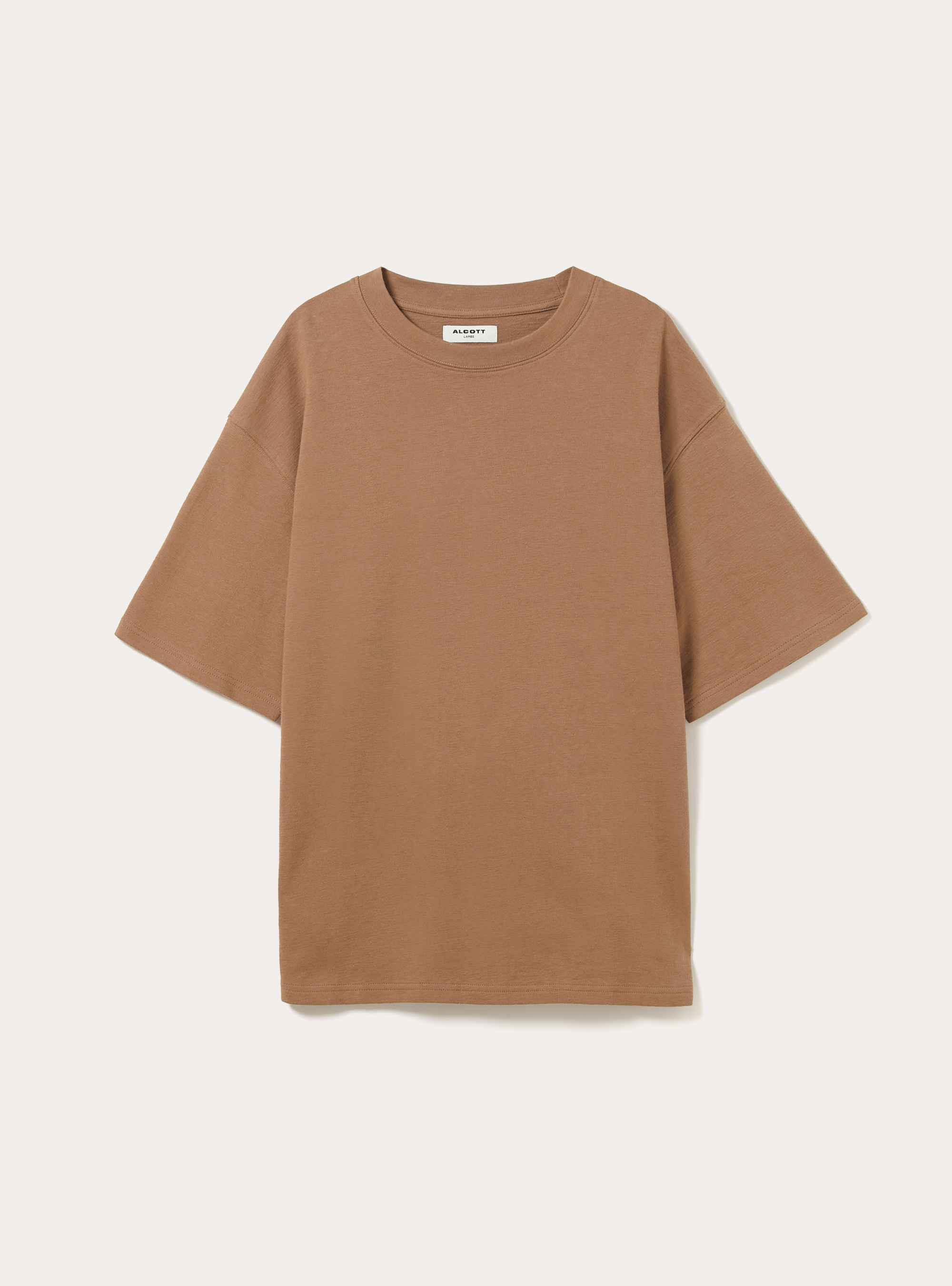 Baumwoll-T-Shirt mit Struktur, BR2 BROWN MEDIUM