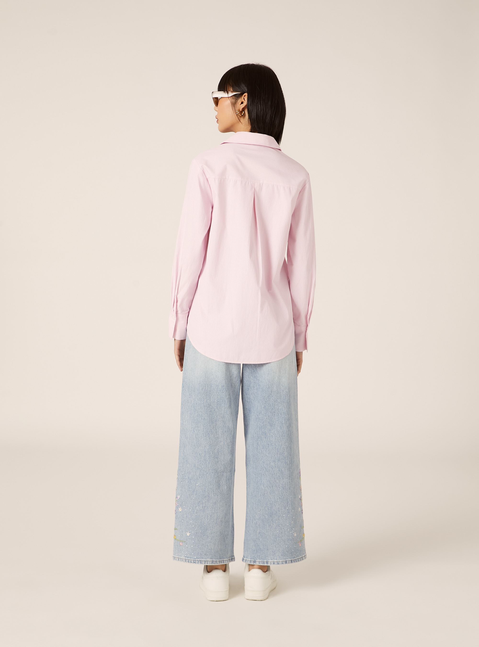 Camisa de popel&iacute;n a rayas, PK3 PINK LIGHT