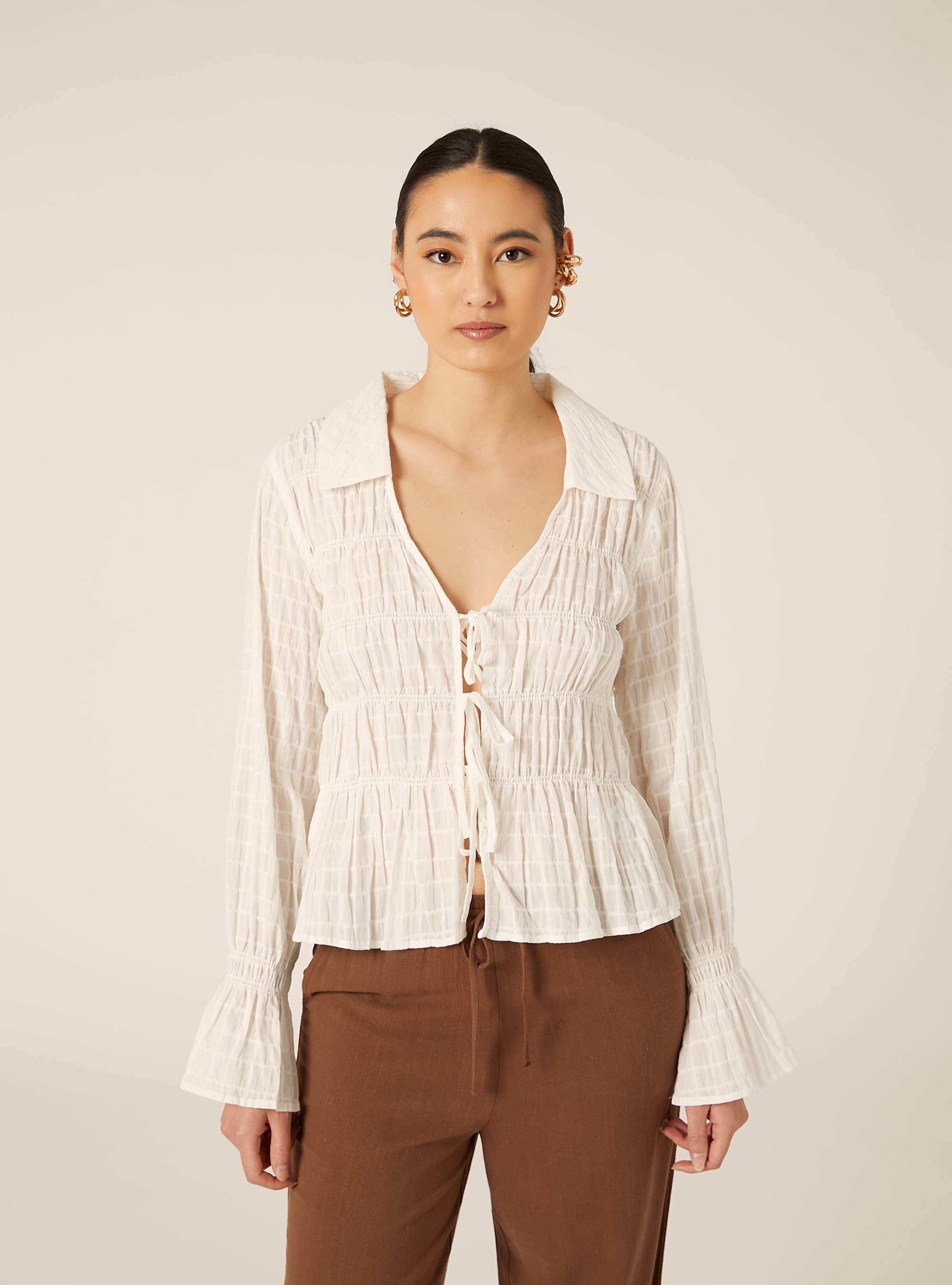 Camisa Boho Chic, WH1 OFF WHITE