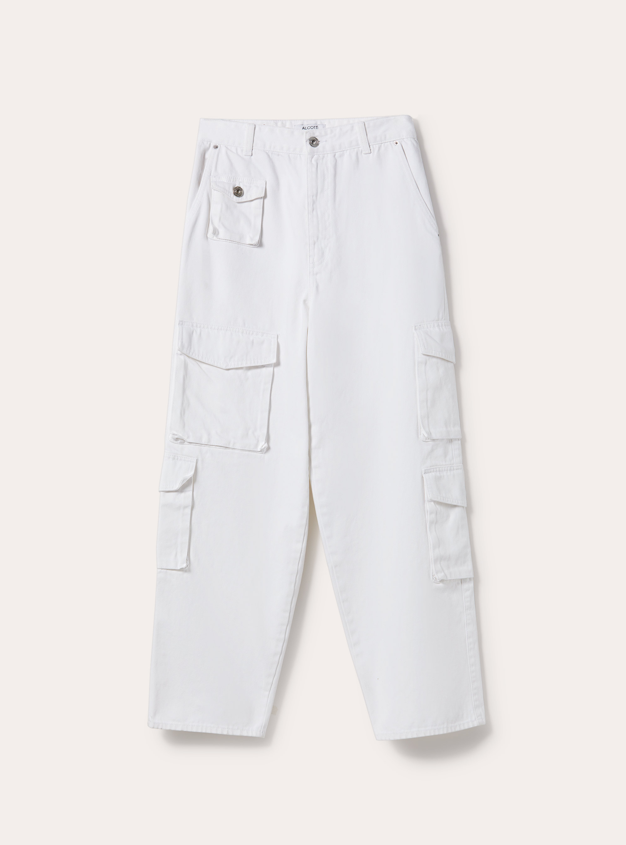 Jeans multi-cargos &agrave; coupe confortable, D099 WHITE