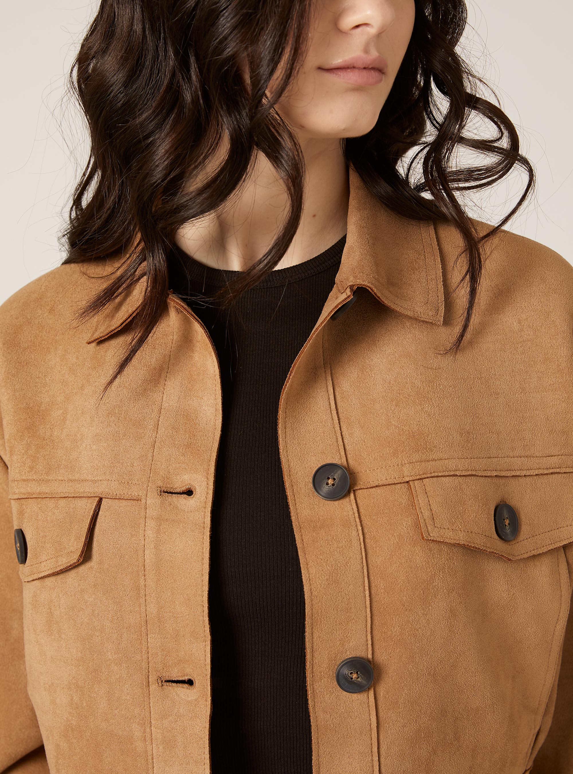 Veste chemise effet daim, TB2 TOBACCO MEDIUM