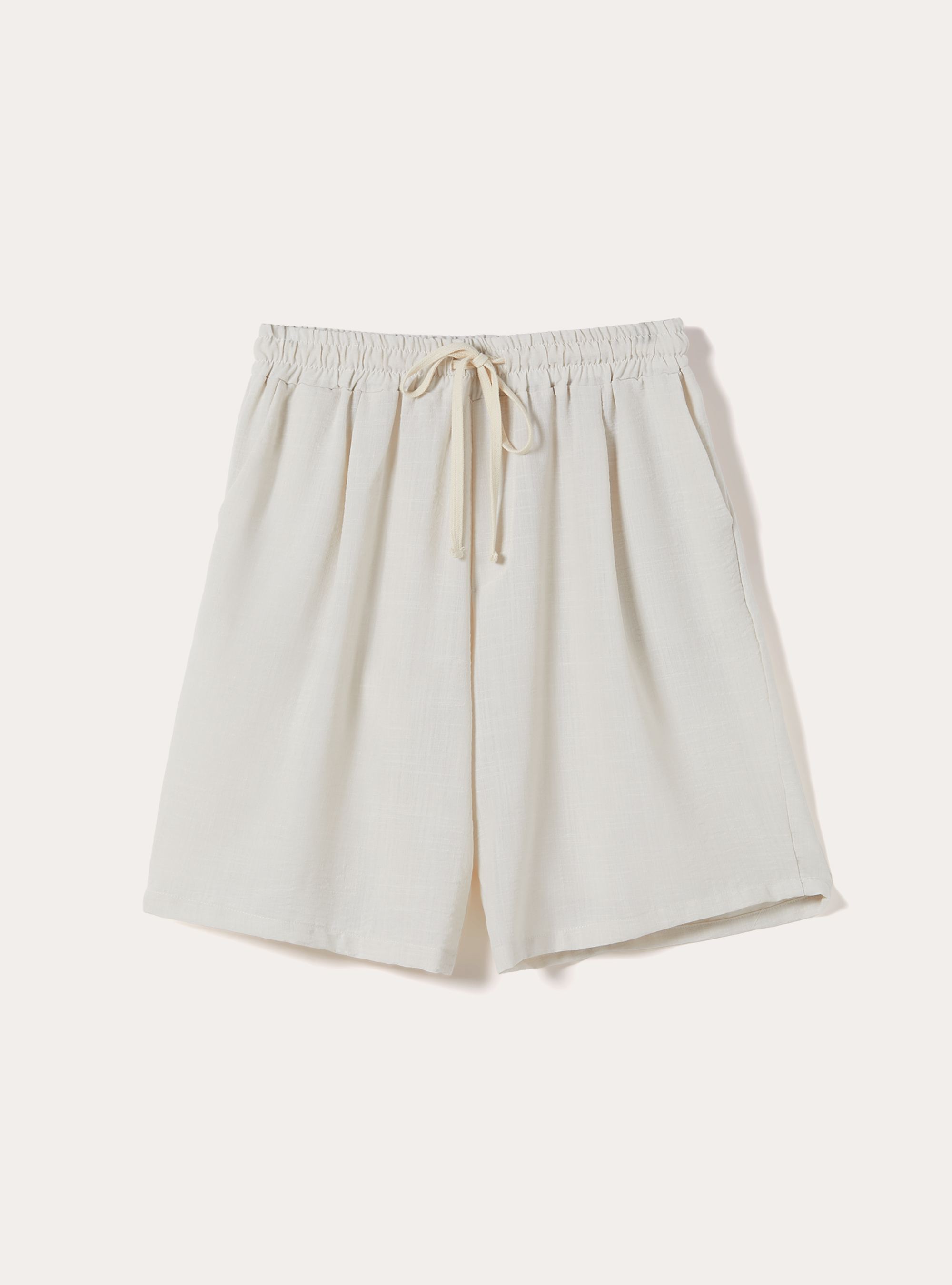 Slub Fabric Bermuda Shorts, WH1 OFF WHITE