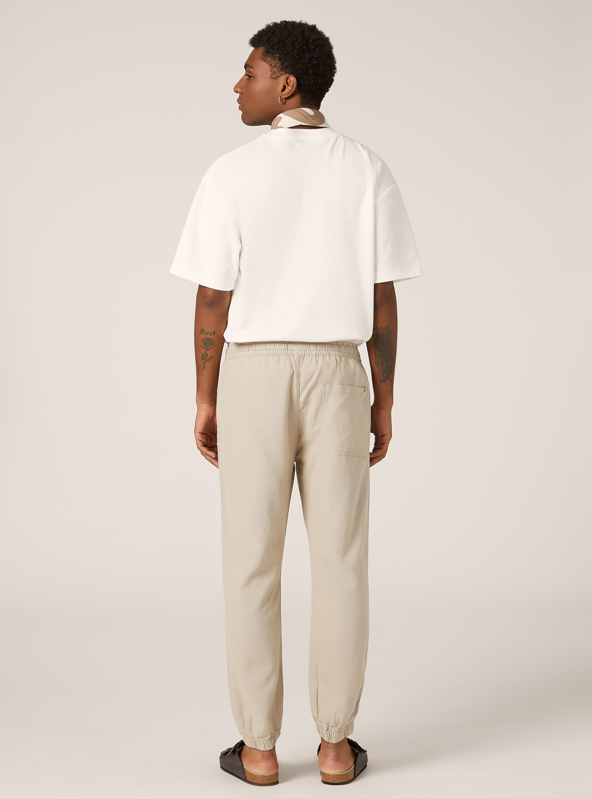 Linen-blend jogger pants, BG2 BEIGE MEDIUM