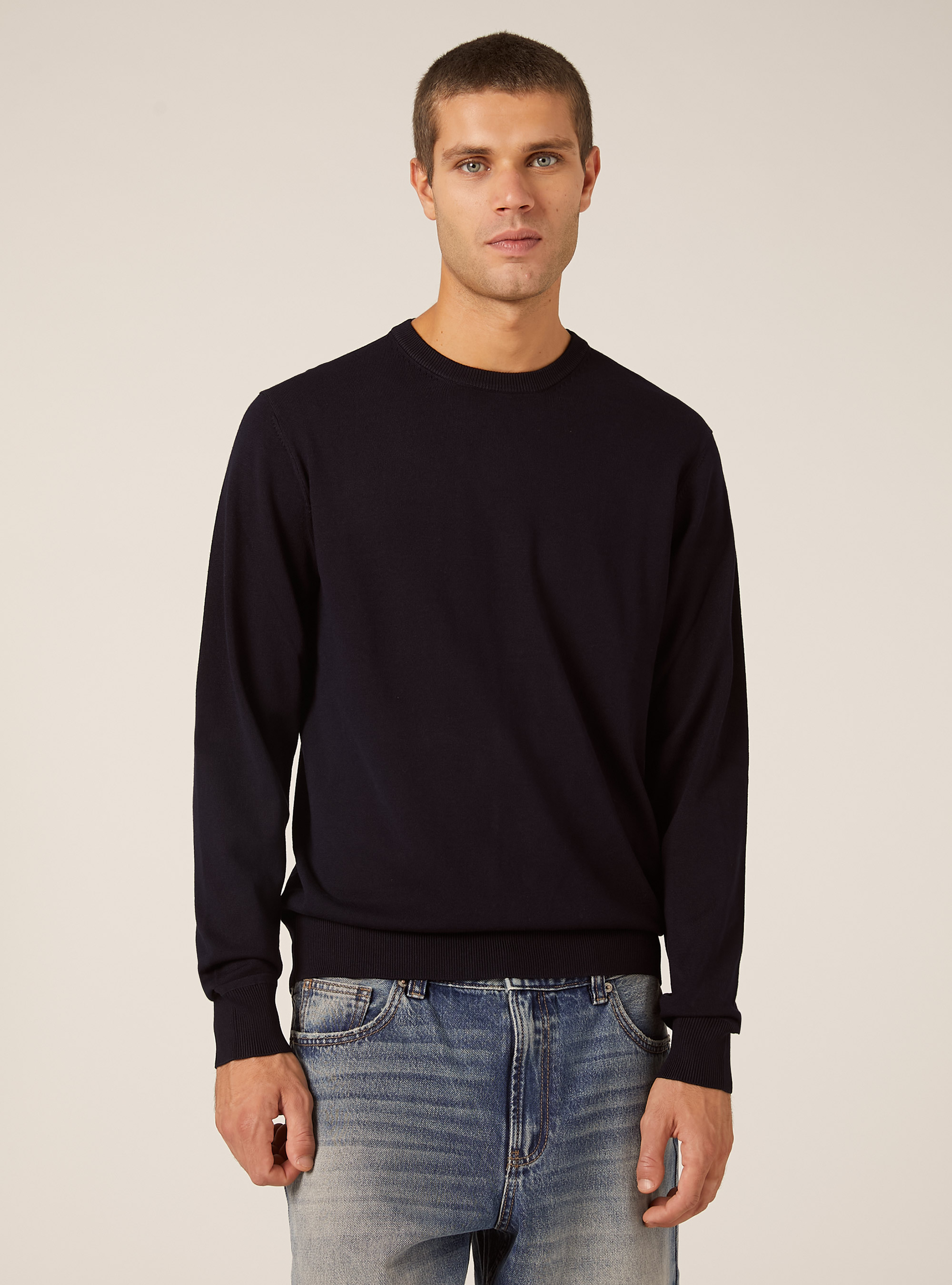 Pull &agrave; col rond en viscose Ecovero, NA1 NAVY DARK
