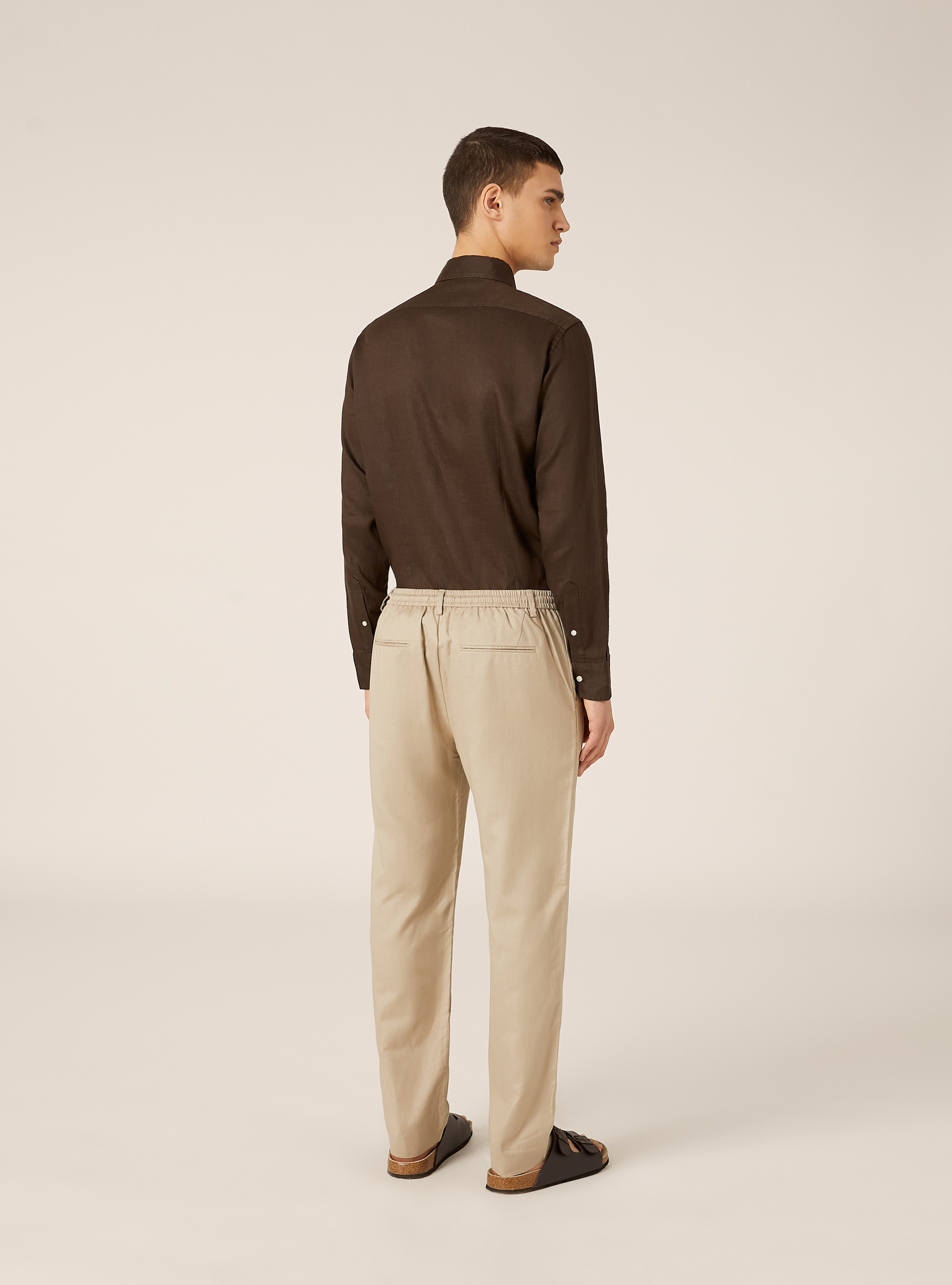 Linen blend chino trousers, BG2 BEIGE MEDIUM