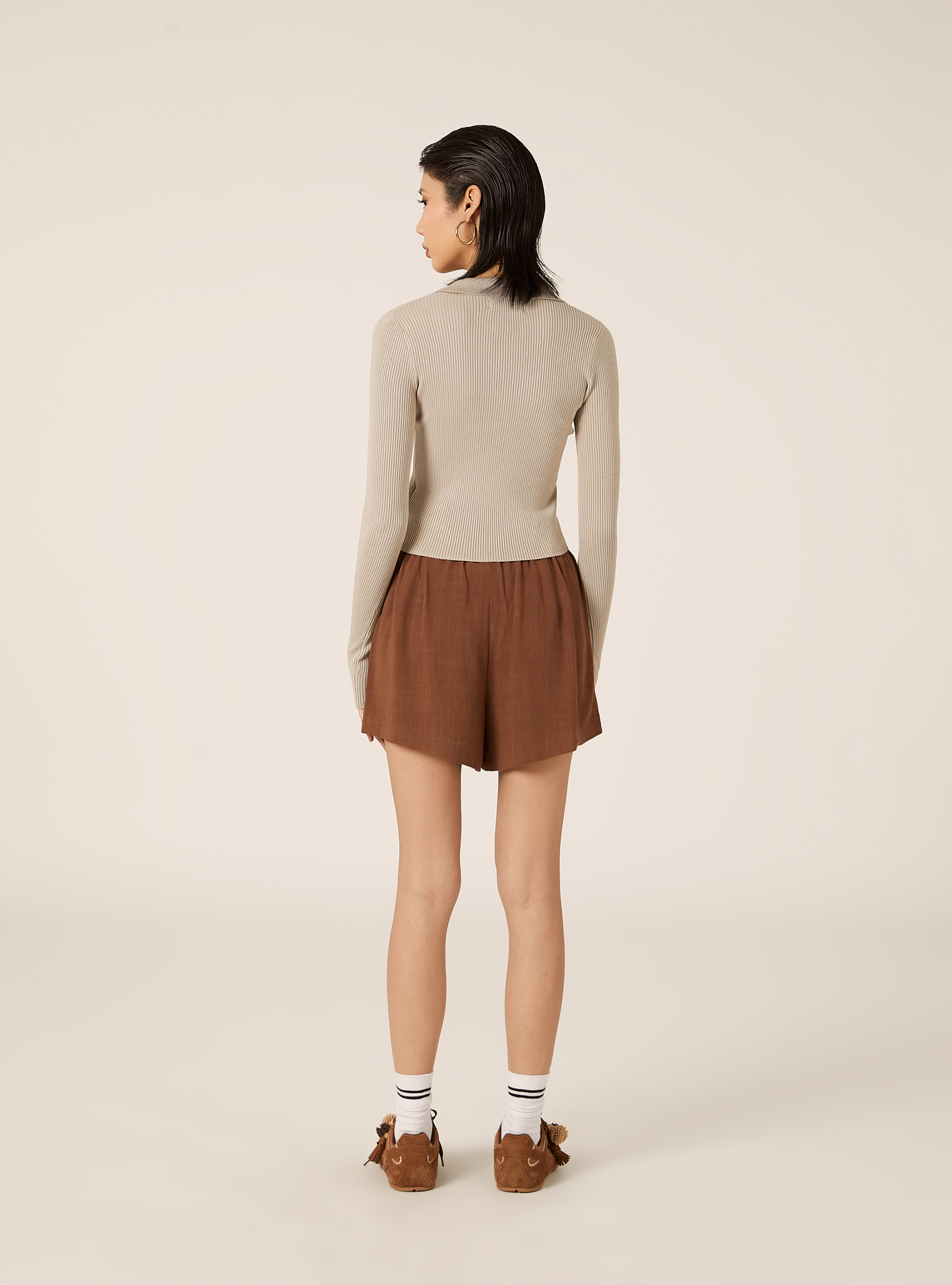 Polo de punto acanalado, BG2 BEIGE MEDIUM