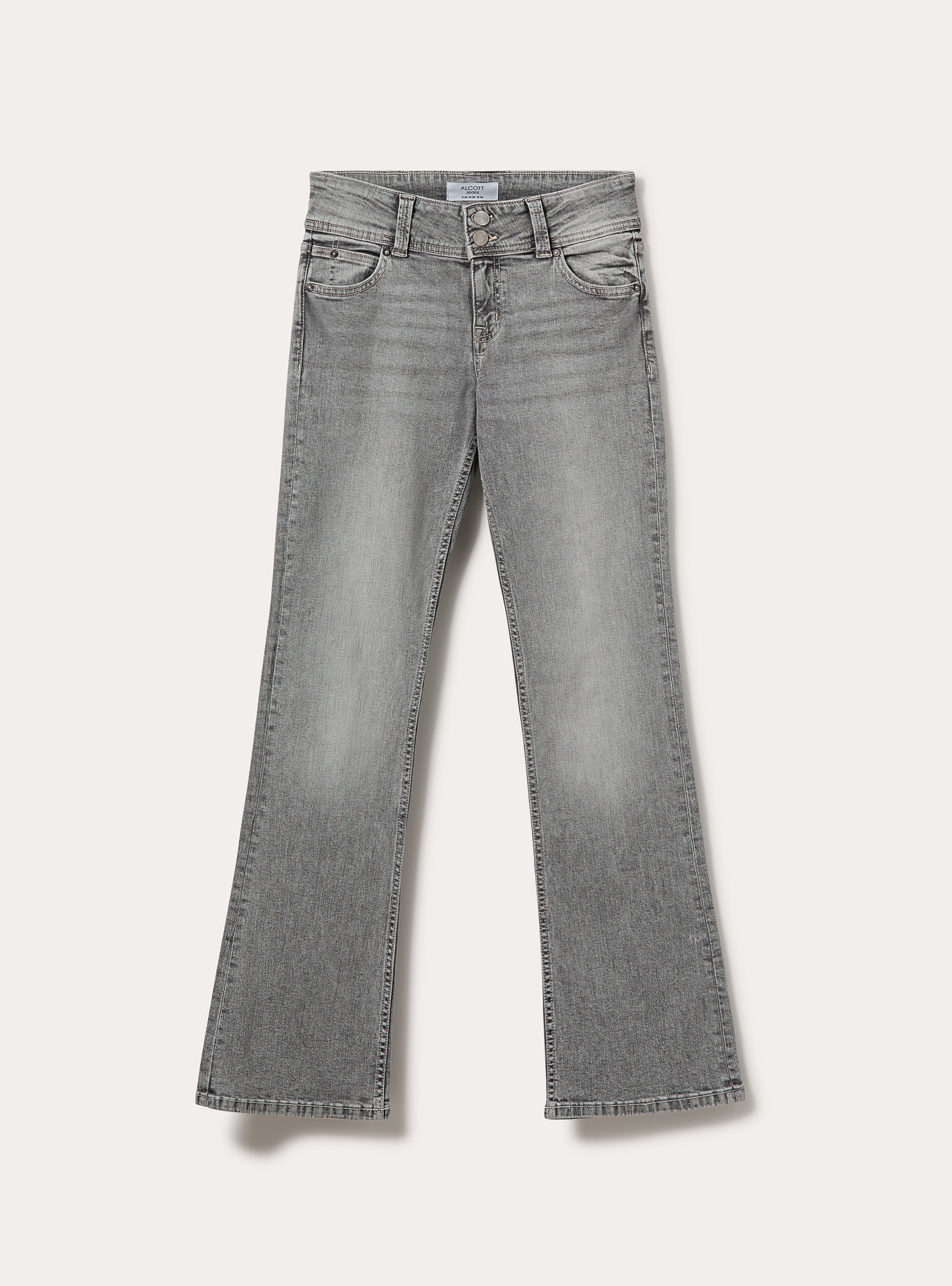 Jeans bootcut a vita bassa, D00G GREY