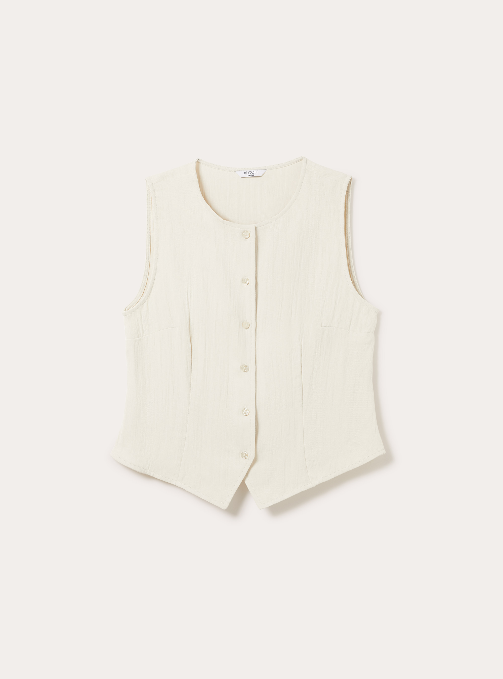 Tailored textured waistcoat, CR3 CREAM LIGHT