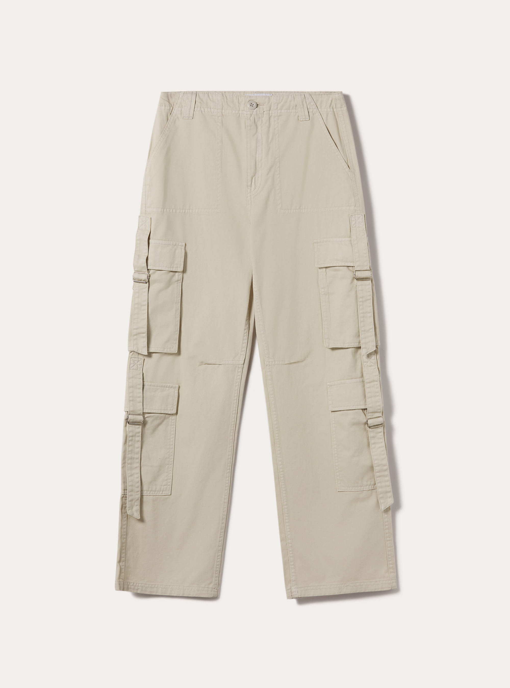 Pantalon multi-cargo en serg&eacute;, BG3 BEIGE LIGHT