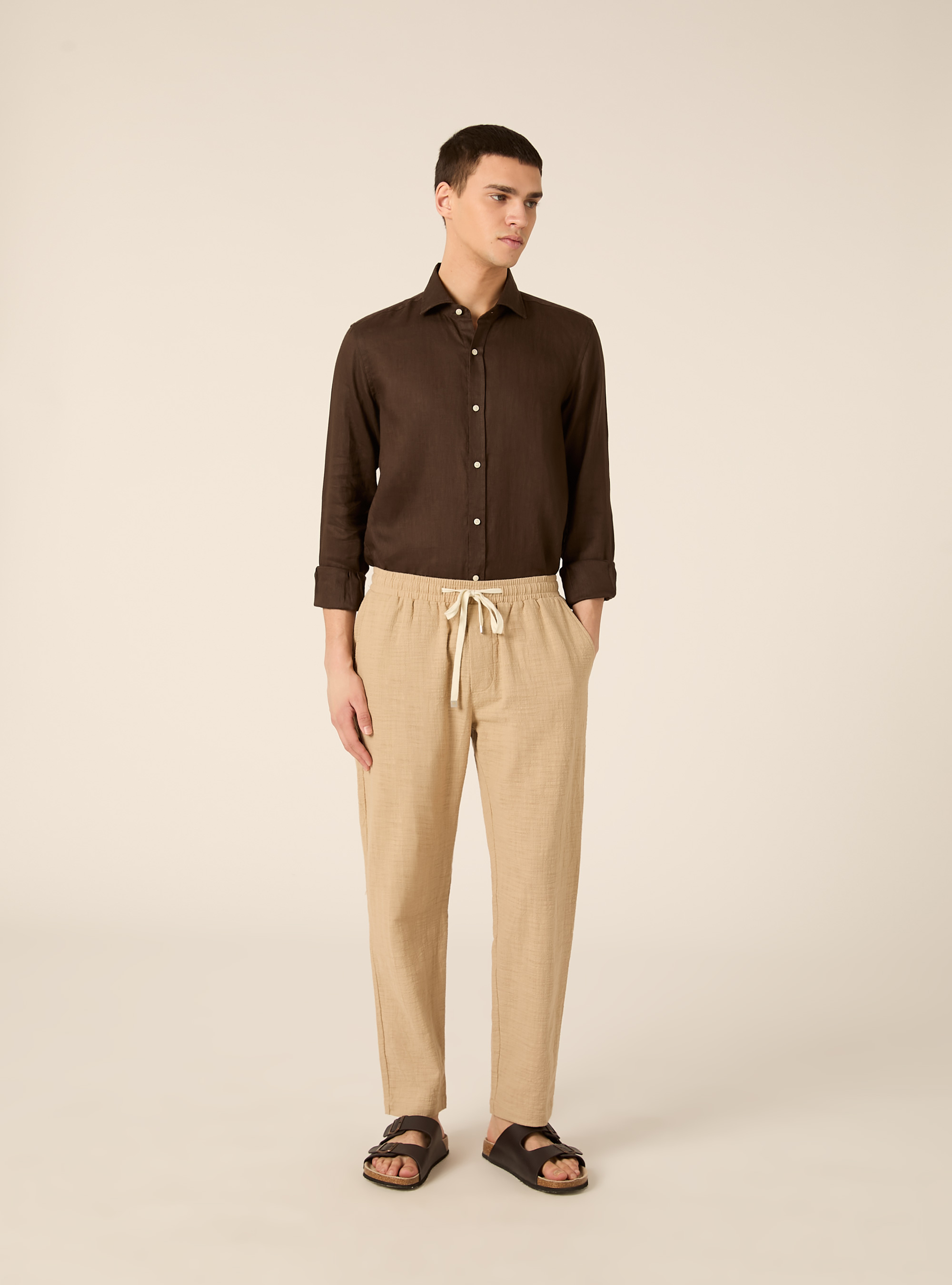 Lightweight jogger pants, BG2 BEIGE MEDIUM