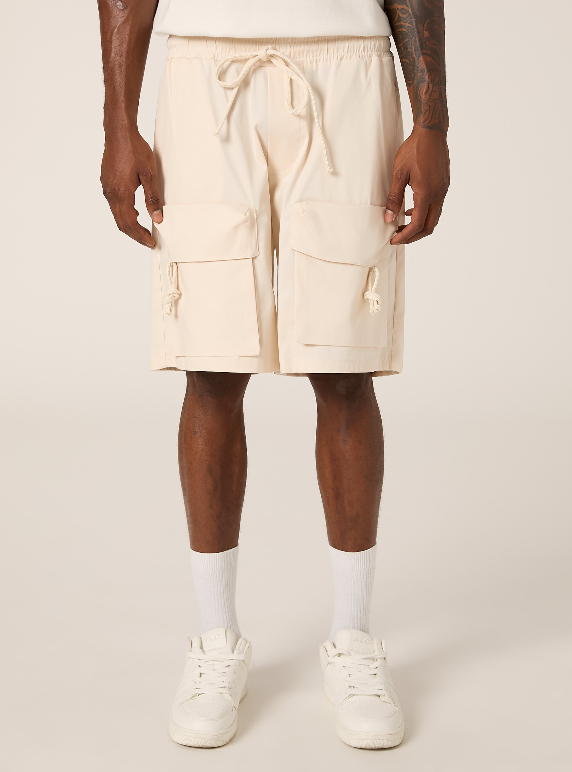 Bermudas cargo de algod&oacute;n, CR3 CREAM LIGHT