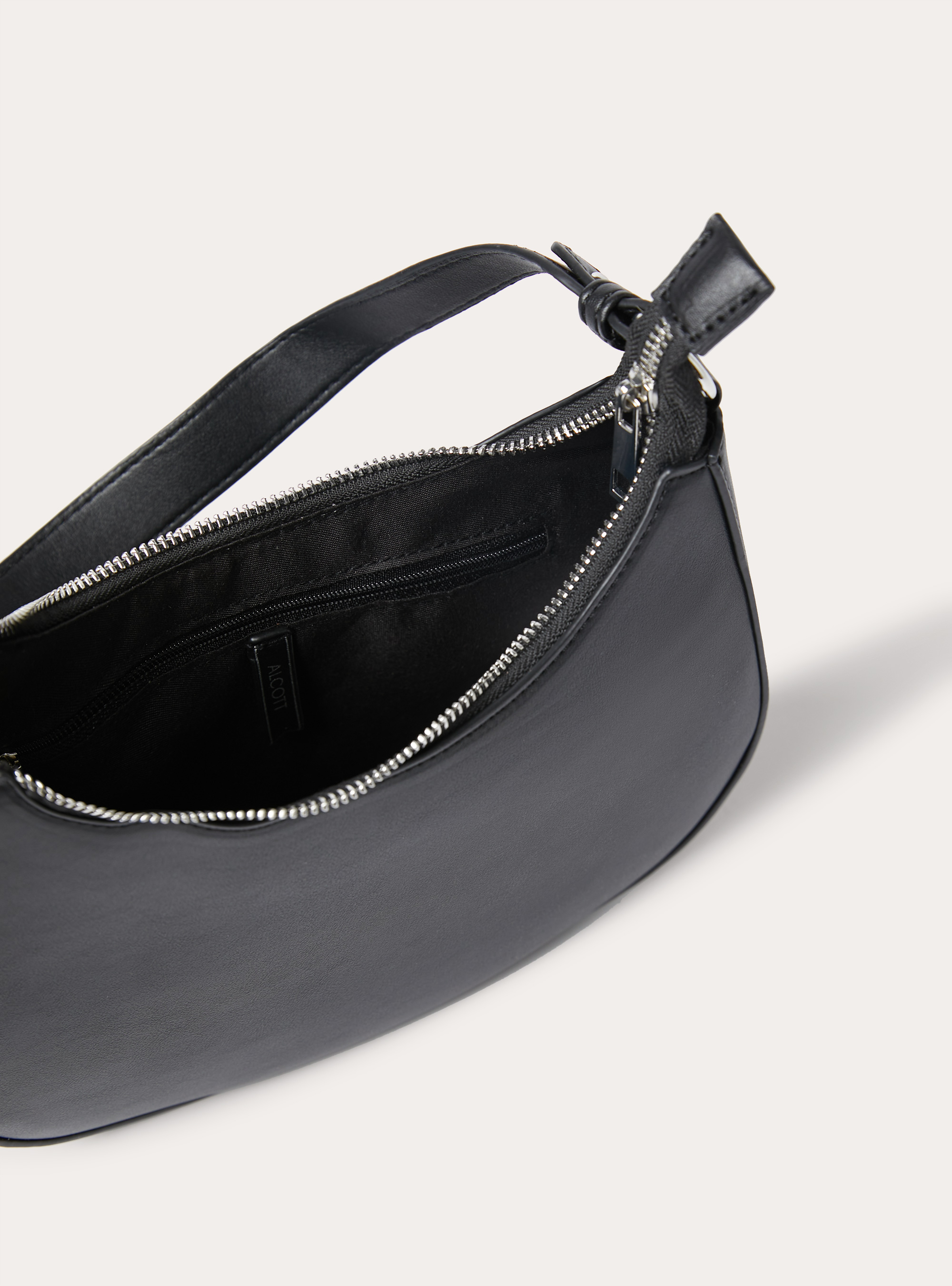 Half-moon shoulder bag, BK1 BLACK