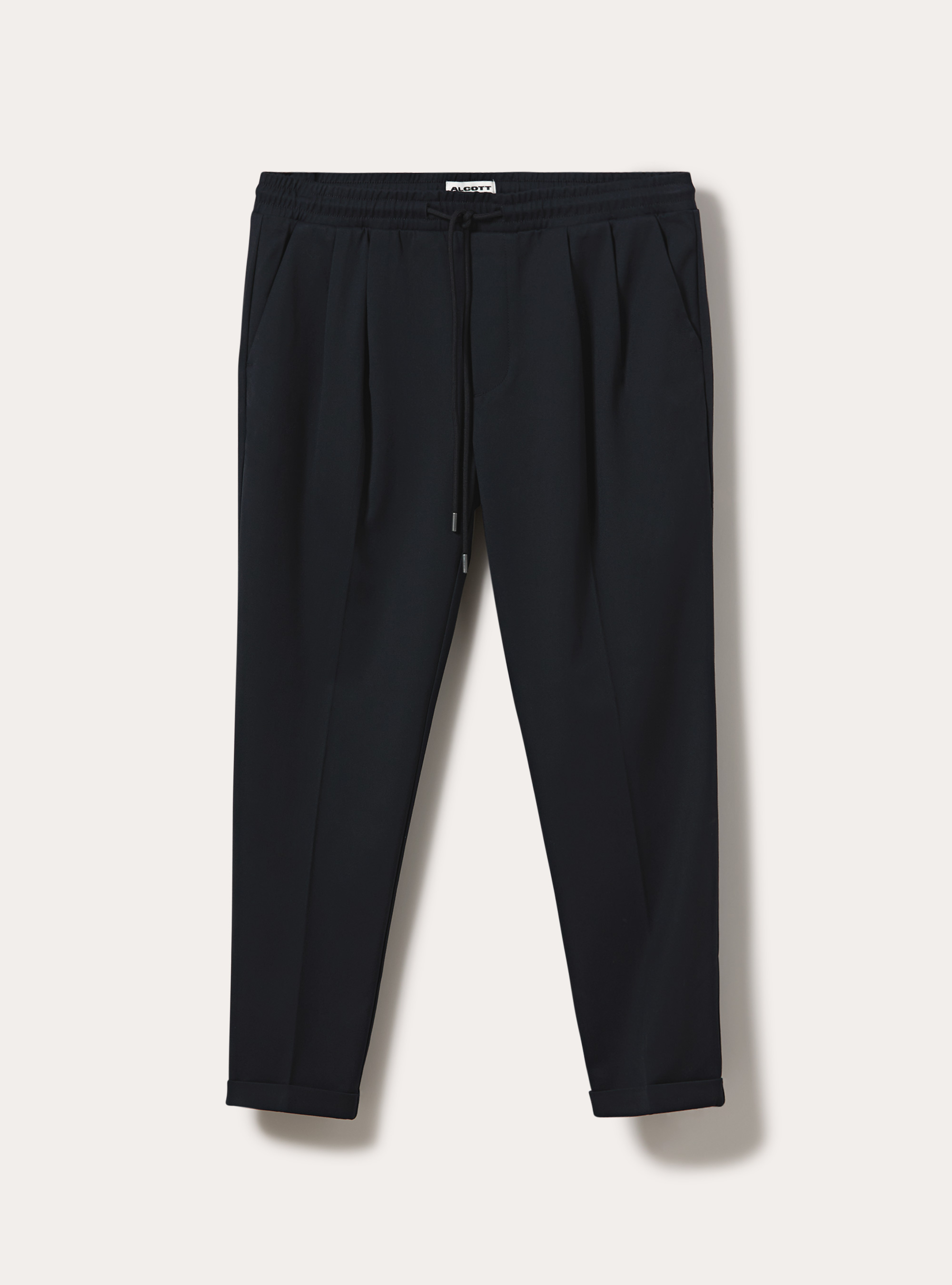 Twill jogger trousers with pleats, NA1 NAVY DARK