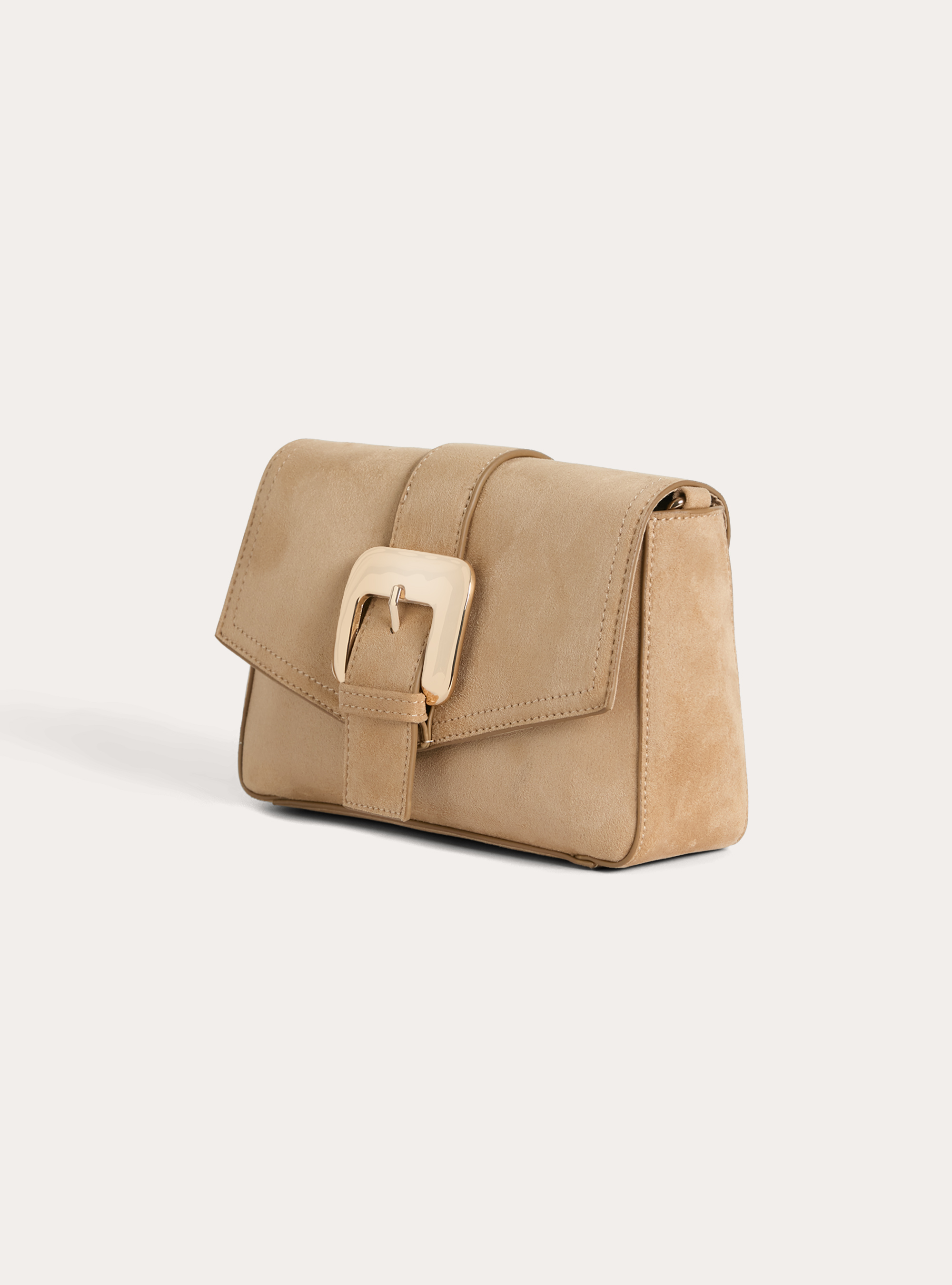 Suede bag with shoulder strap, BG2 BEIGE MEDIUM