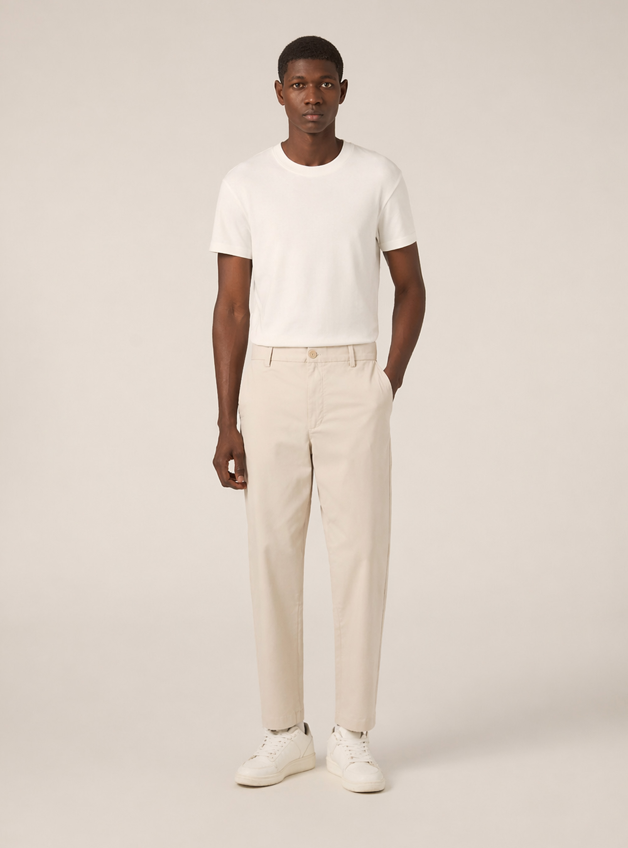 Slim fit stretch twill chino pants, BG3 BEIGE LIGHT