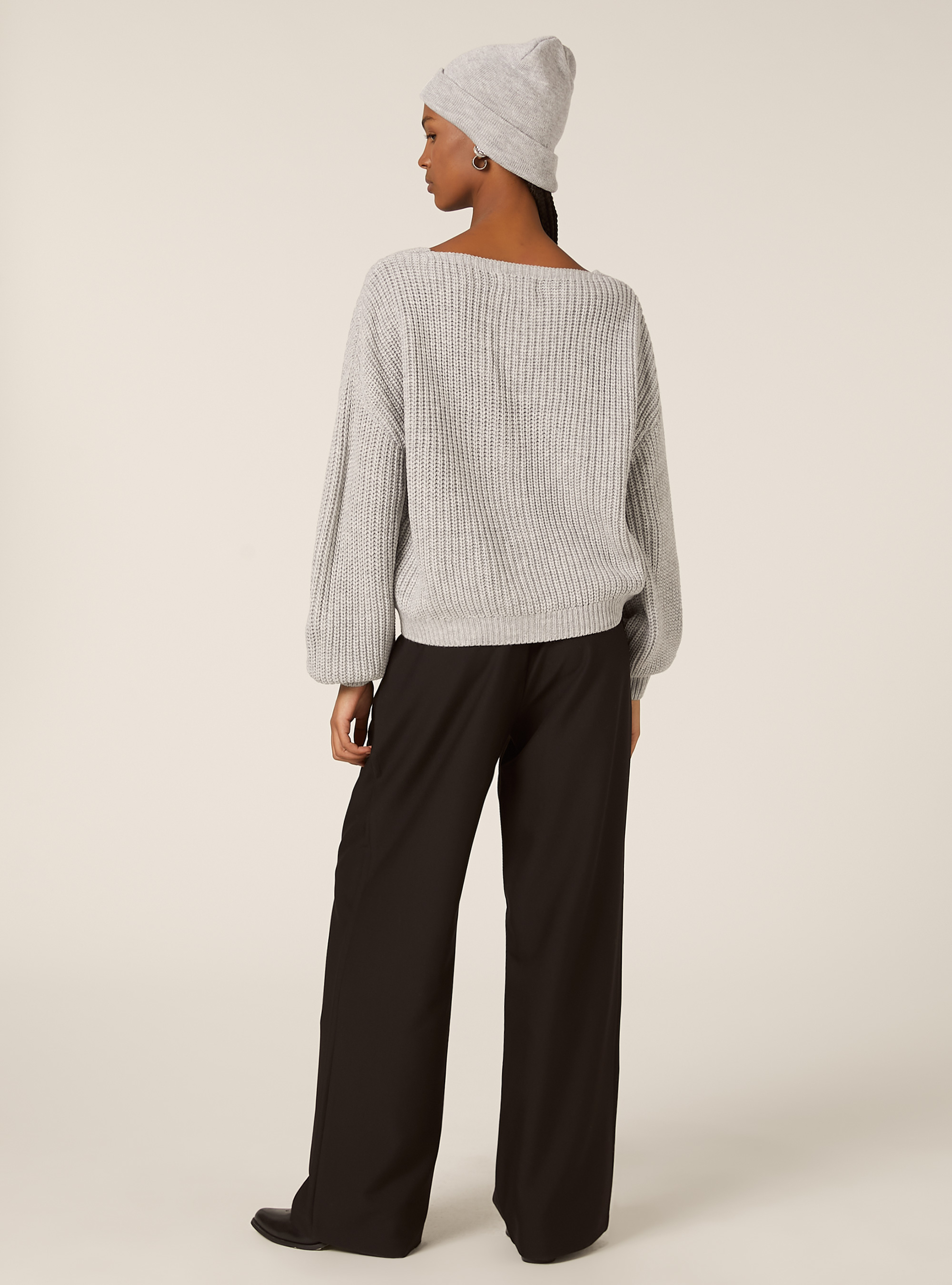 Cardigan en maille &agrave; encolure en V, MGY2 GREY MEL MEDIUM