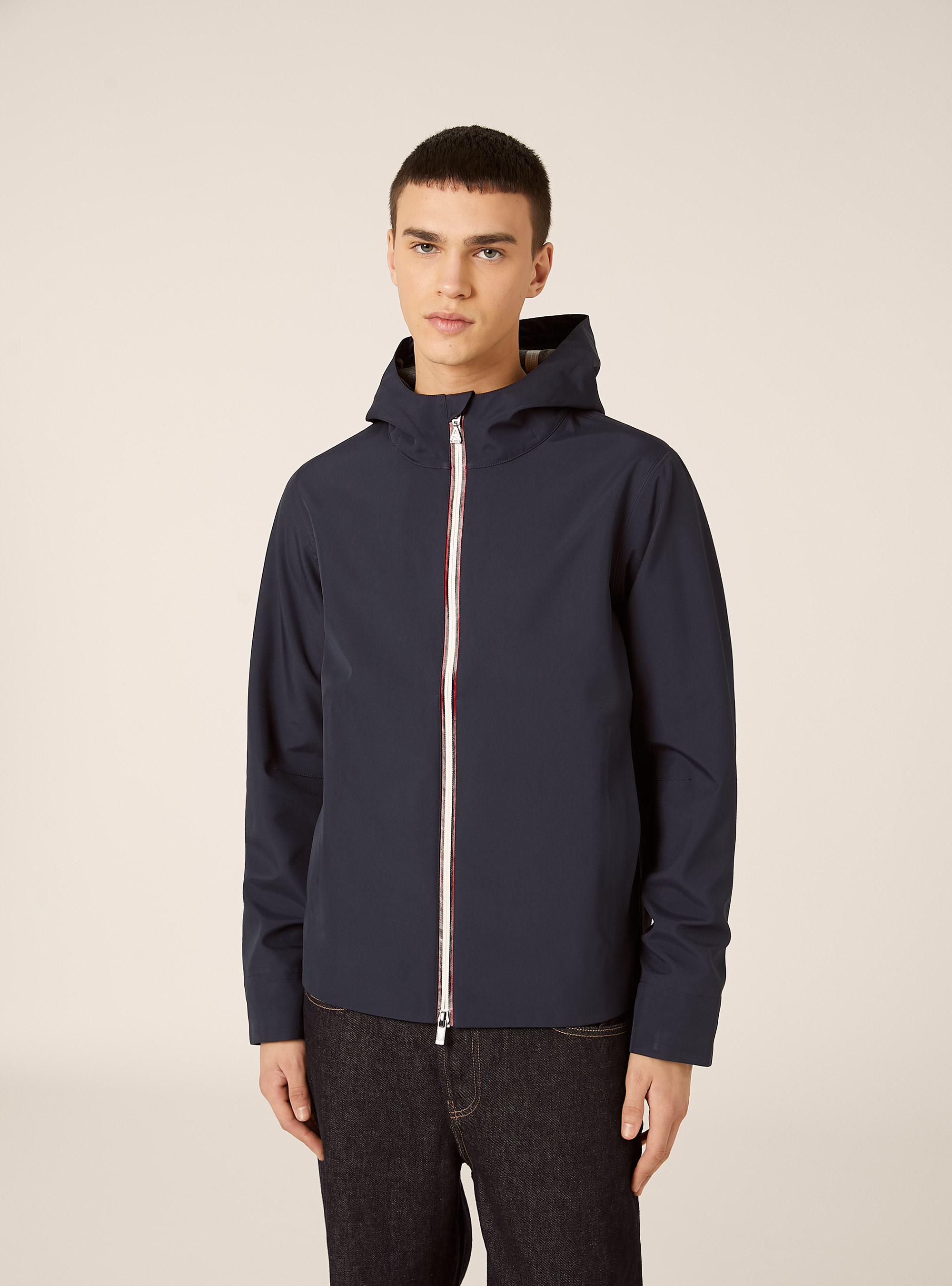 Technical windproof jacket with hood, NA1 NAVY DARK
