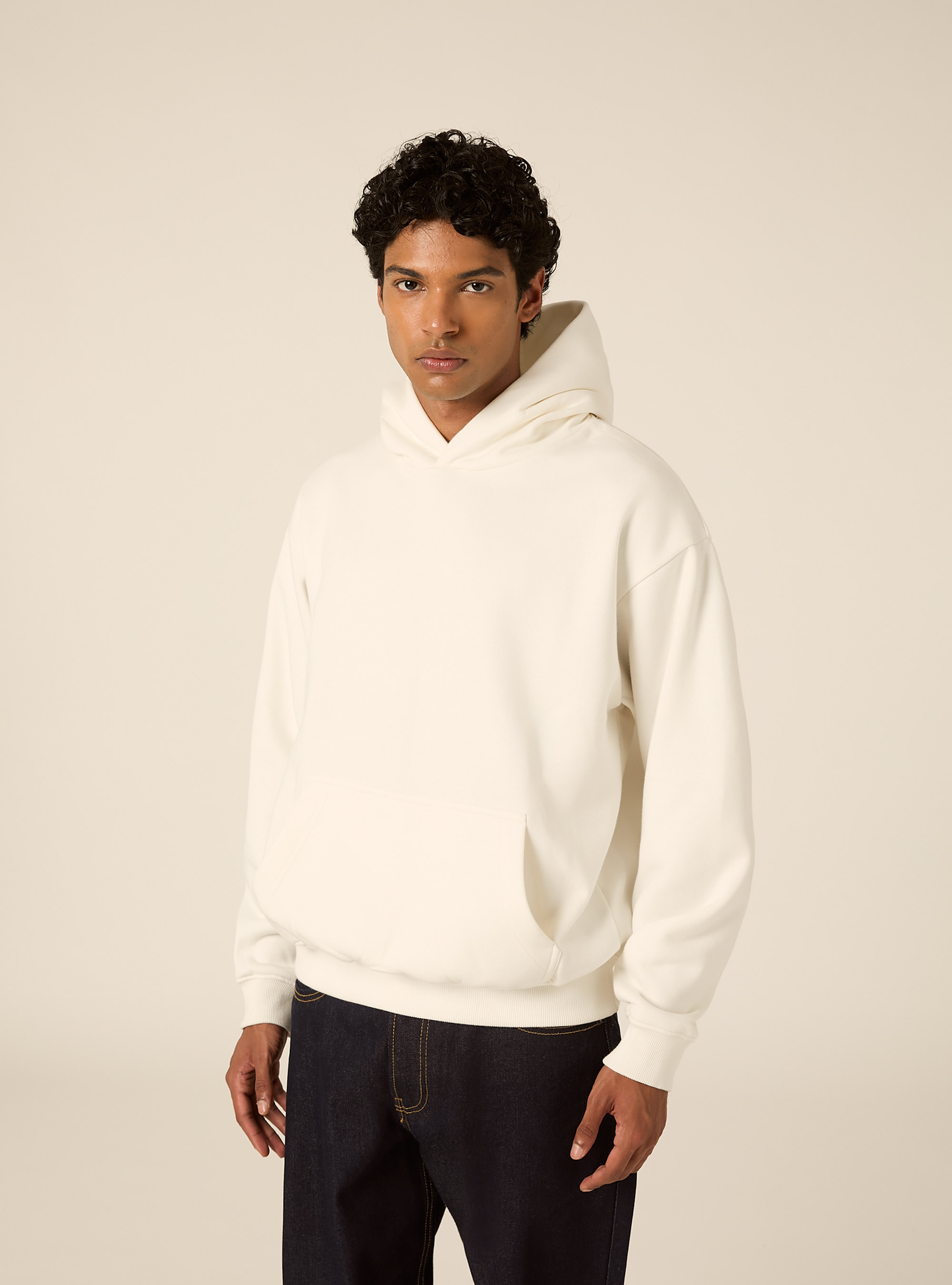 Boxy fit kapuzenpullover, WH2 WHITE