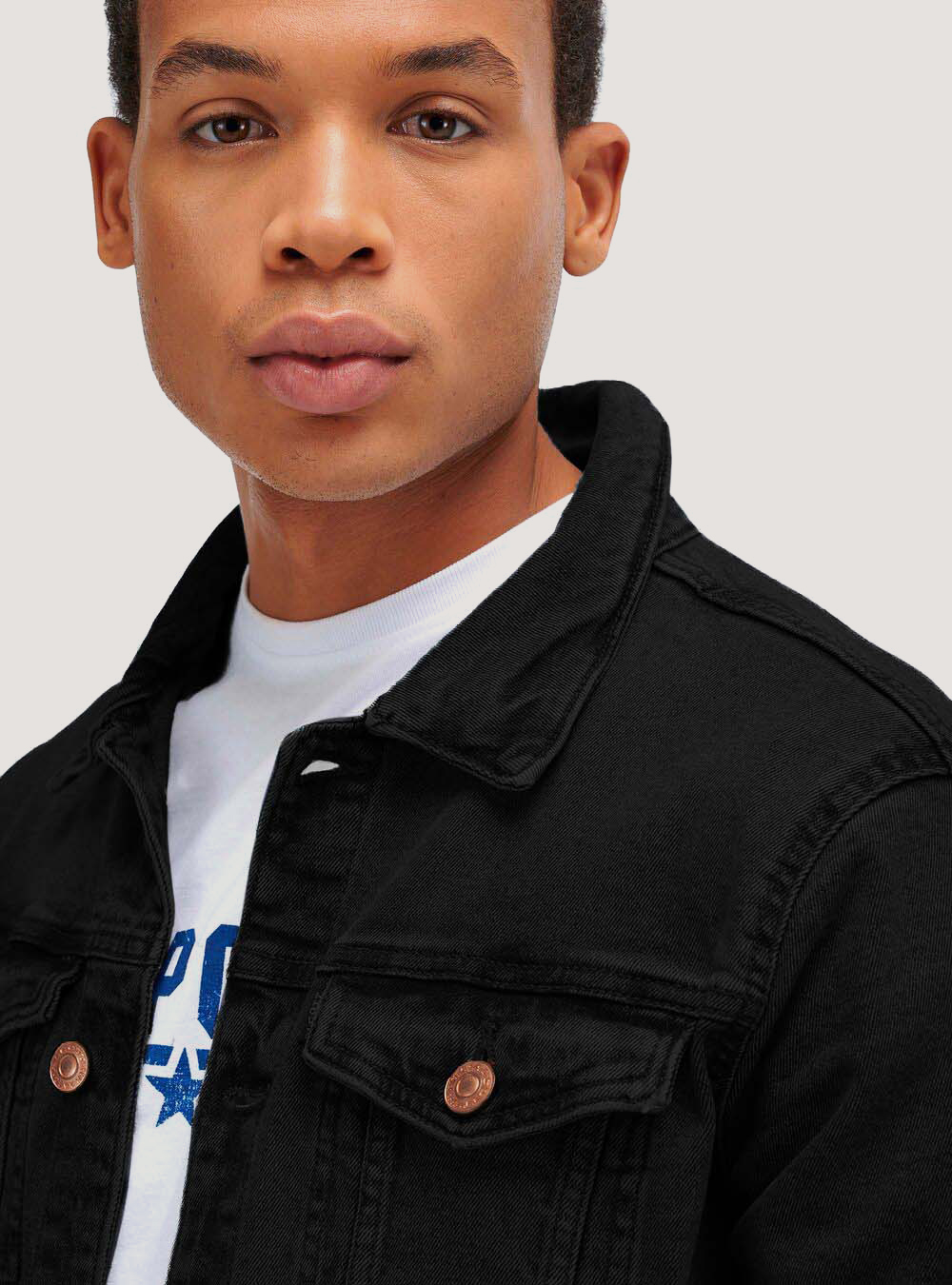 Veste en jean stretch confortable, C109 BLACK