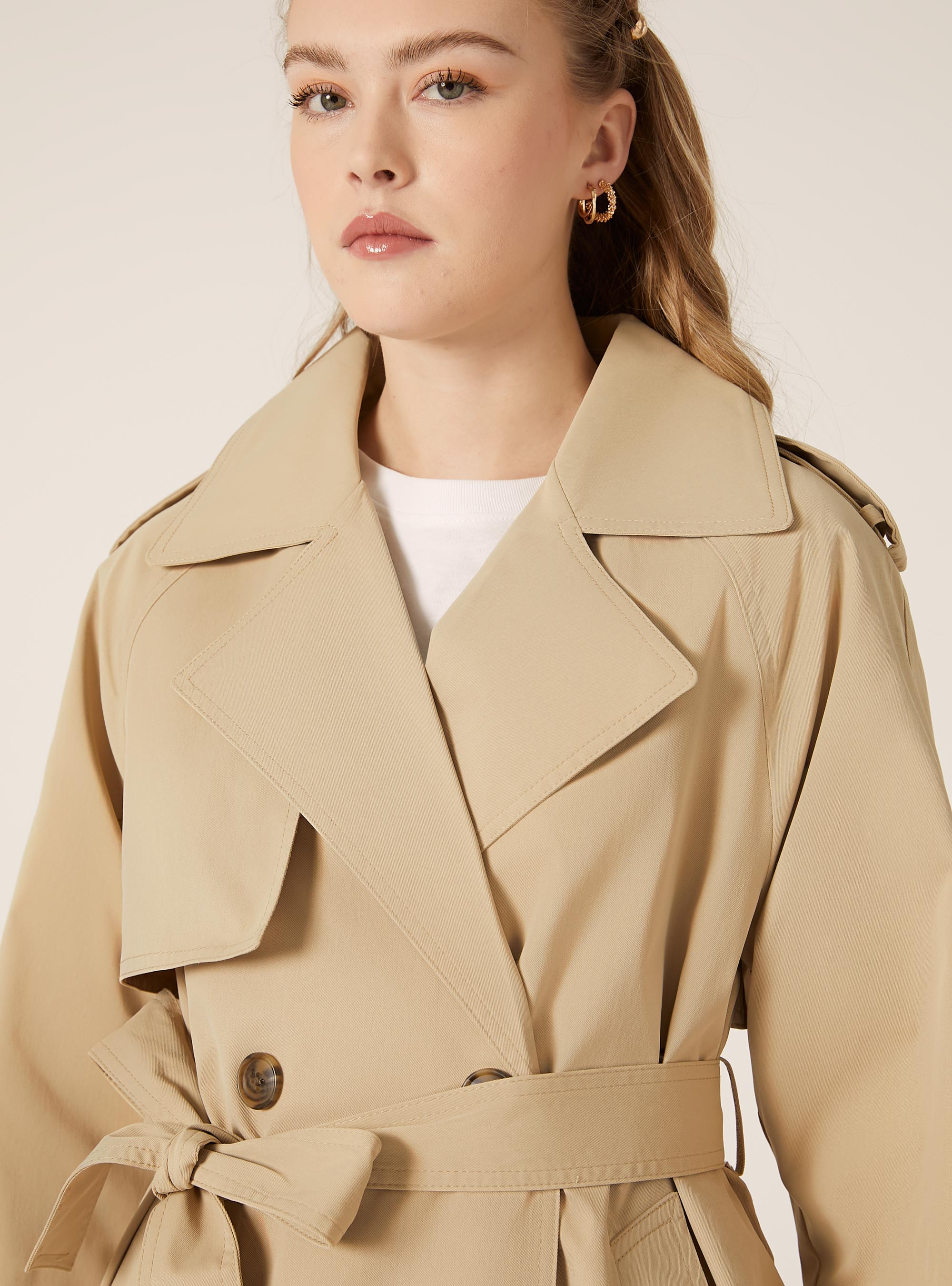 Trench court en twill, BG1 BEIGE DARK